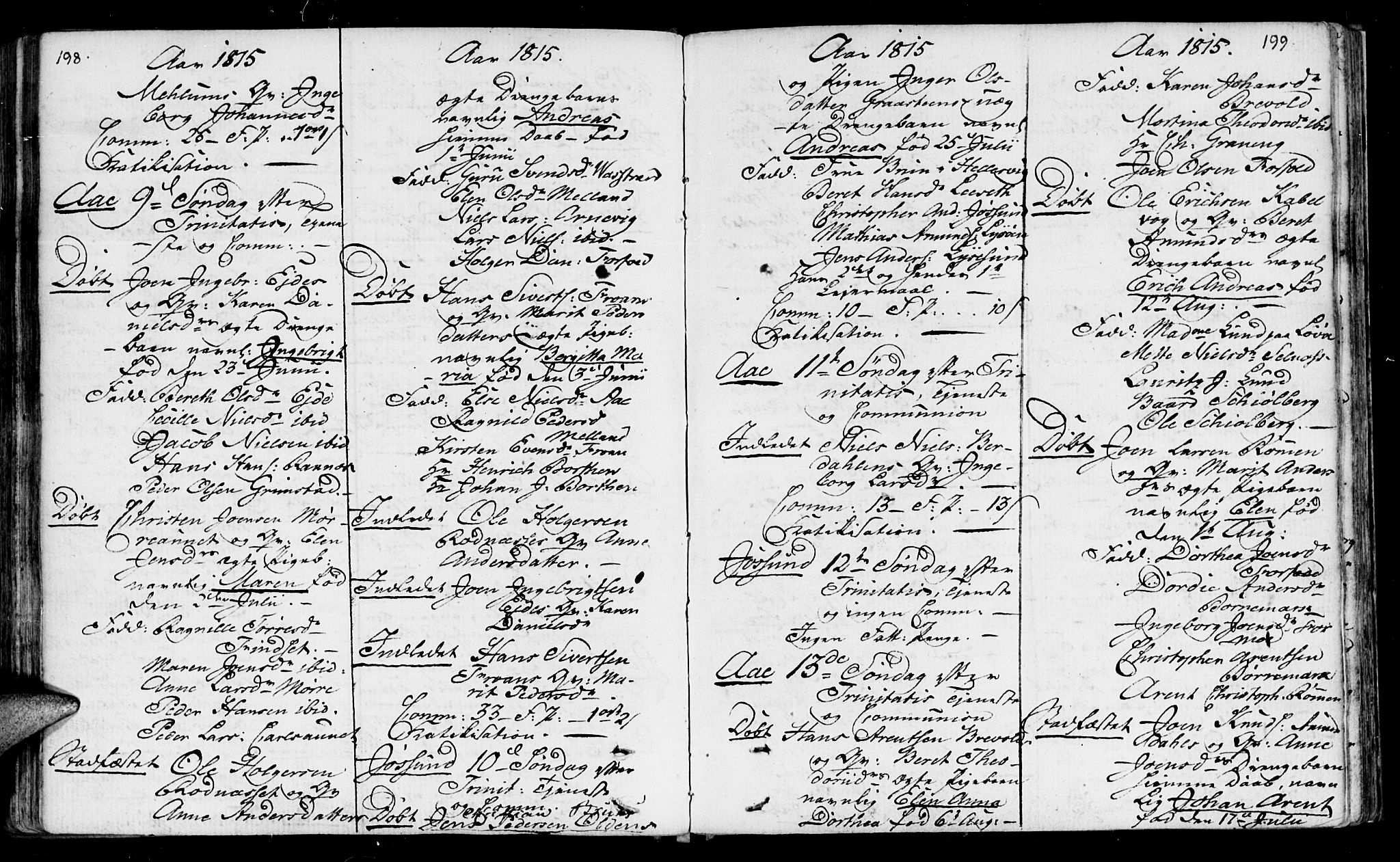 Ministerialprotokoller, klokkerbøker og fødselsregistre - Sør-Trøndelag, SAT/A-1456/655/L0674: Parish register (official) no. 655A03, 1802-1826, p. 198-199
