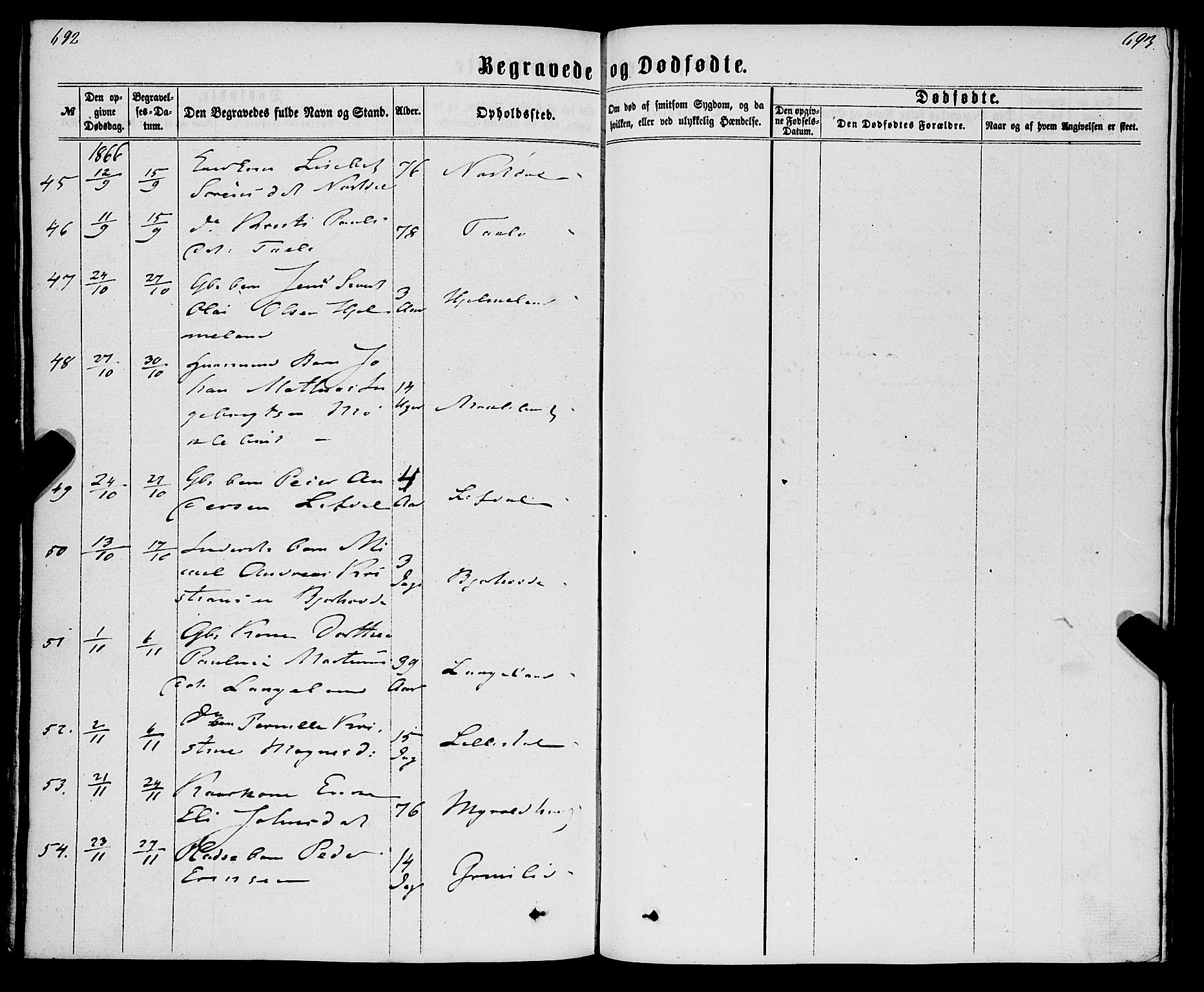 Eid sokneprestembete, AV/SAB-A-82301/H/Haa/Haaa/L0009: Parish register (official) no. A 9, 1861-1868, p. 692-693