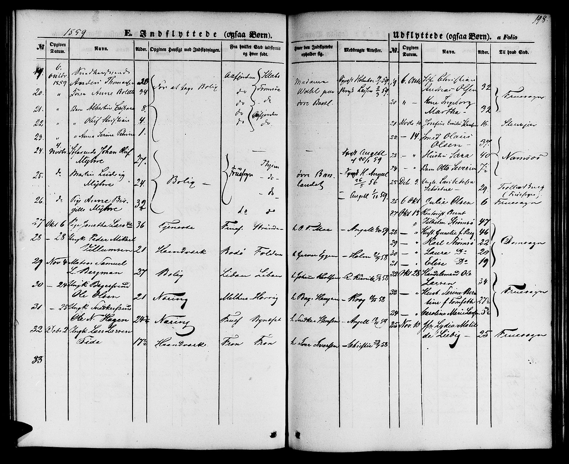 Ministerialprotokoller, klokkerbøker og fødselsregistre - Sør-Trøndelag, SAT/A-1456/604/L0184: Parish register (official) no. 604A05, 1851-1860, p. 198