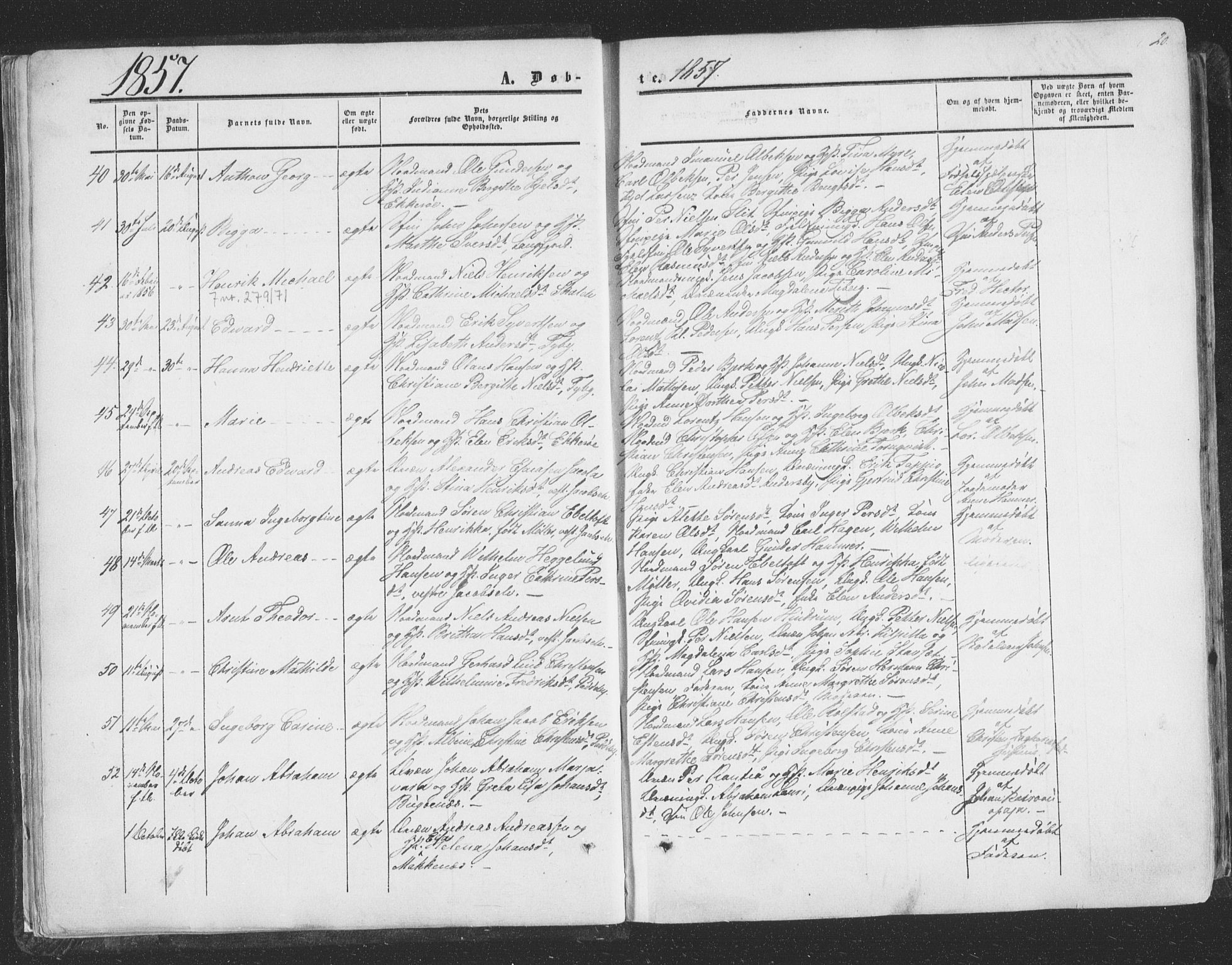 Vadsø sokneprestkontor, SATØ/S-1325/H/Ha/L0004kirke: Parish register (official) no. 4, 1854-1880, p. 20