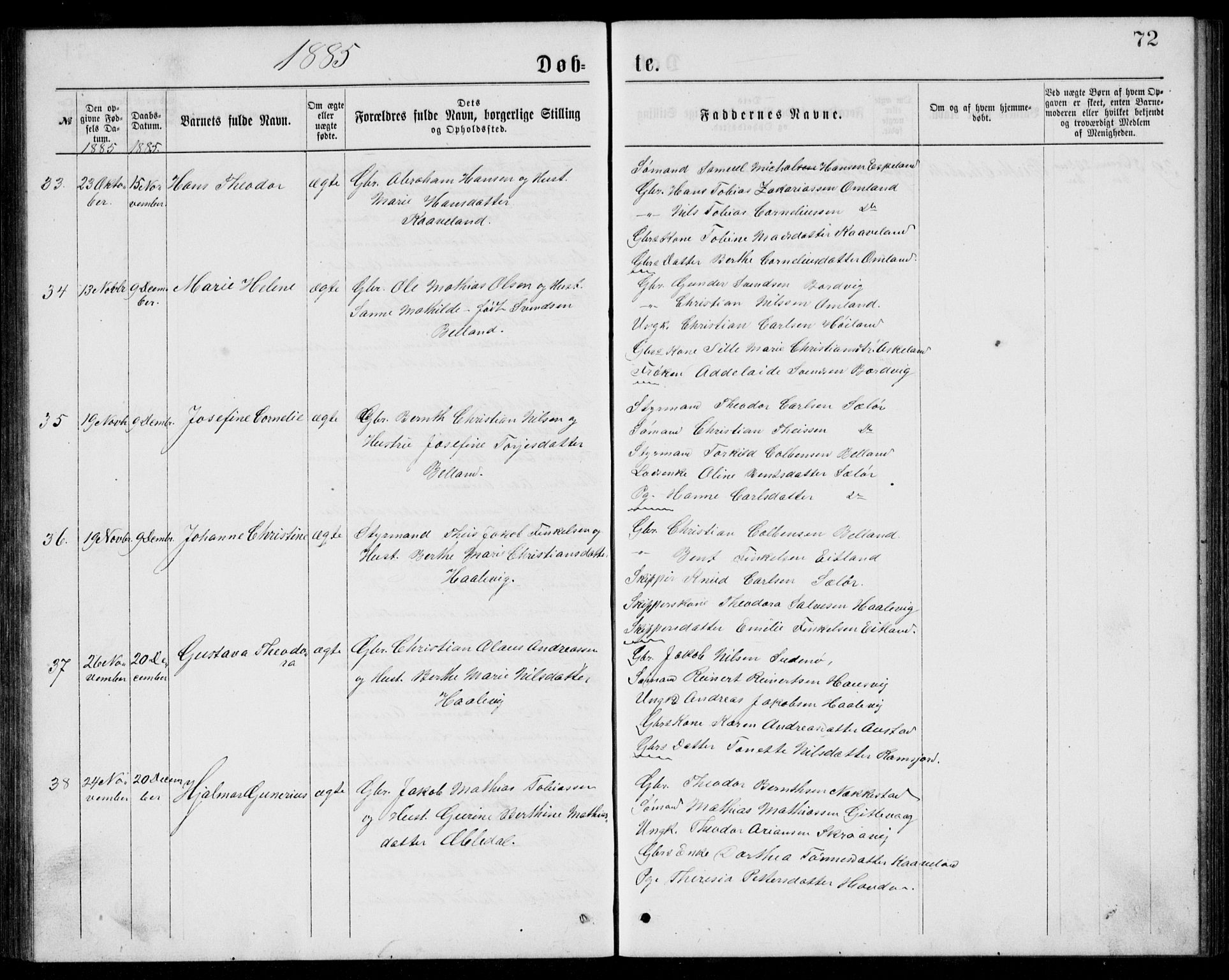 Lyngdal sokneprestkontor, AV/SAK-1111-0029/F/Fb/Fba/L0002: Parish register (copy) no. B 2, 1876-1886, p. 72