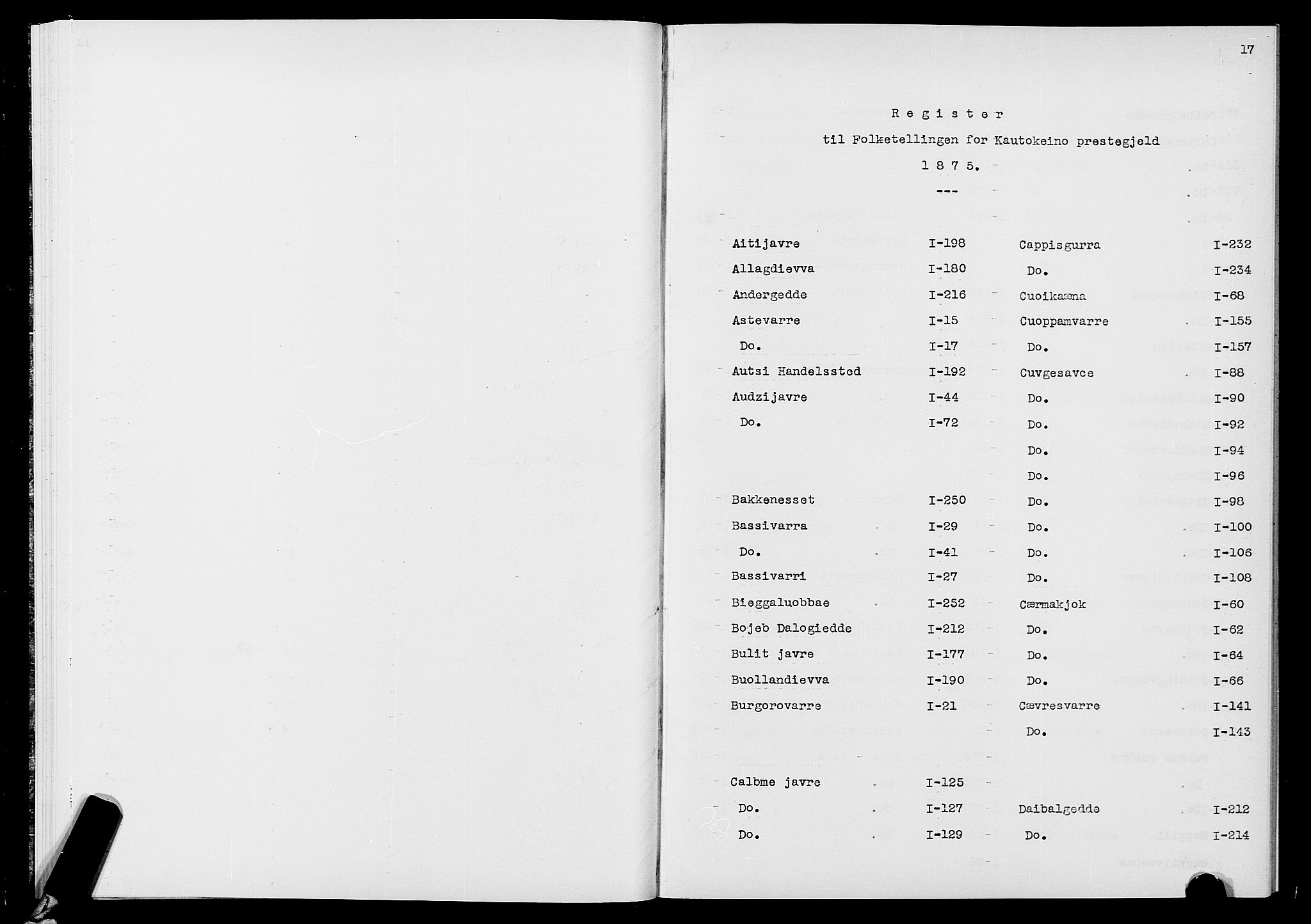 SATØ, 1875 census for 2011P Kautokeino, 1875, p. 17