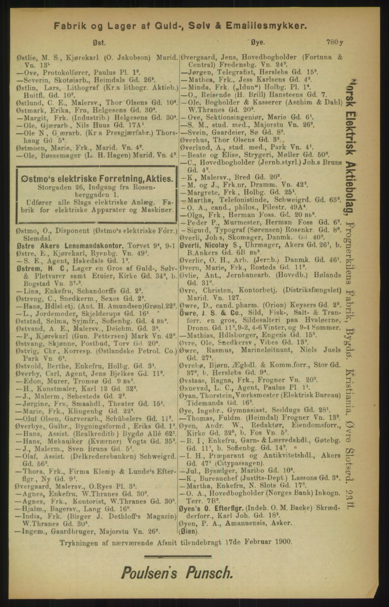 Kristiania/Oslo adressebok, PUBL/-, 1900, p. 780