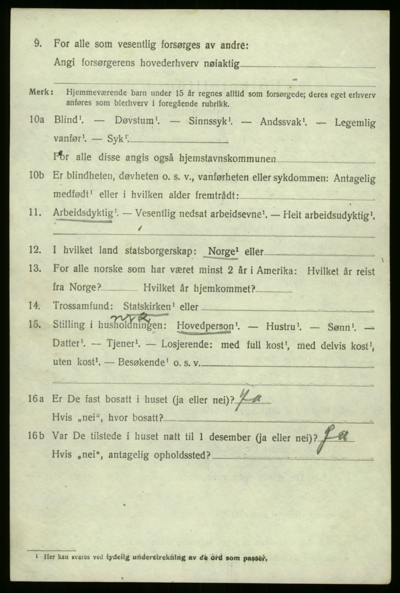 SAB, 1920 census for Selje, 1920, p. 4692