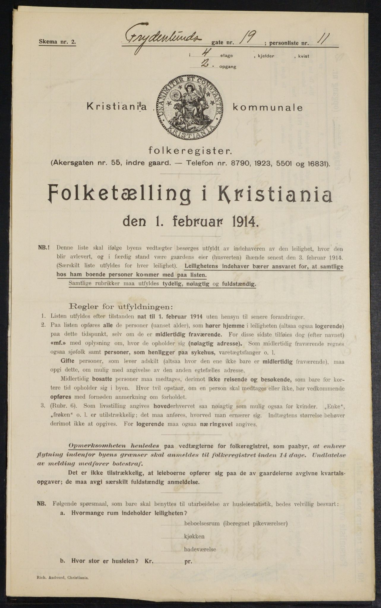 OBA, Municipal Census 1914 for Kristiania, 1914, p. 28549