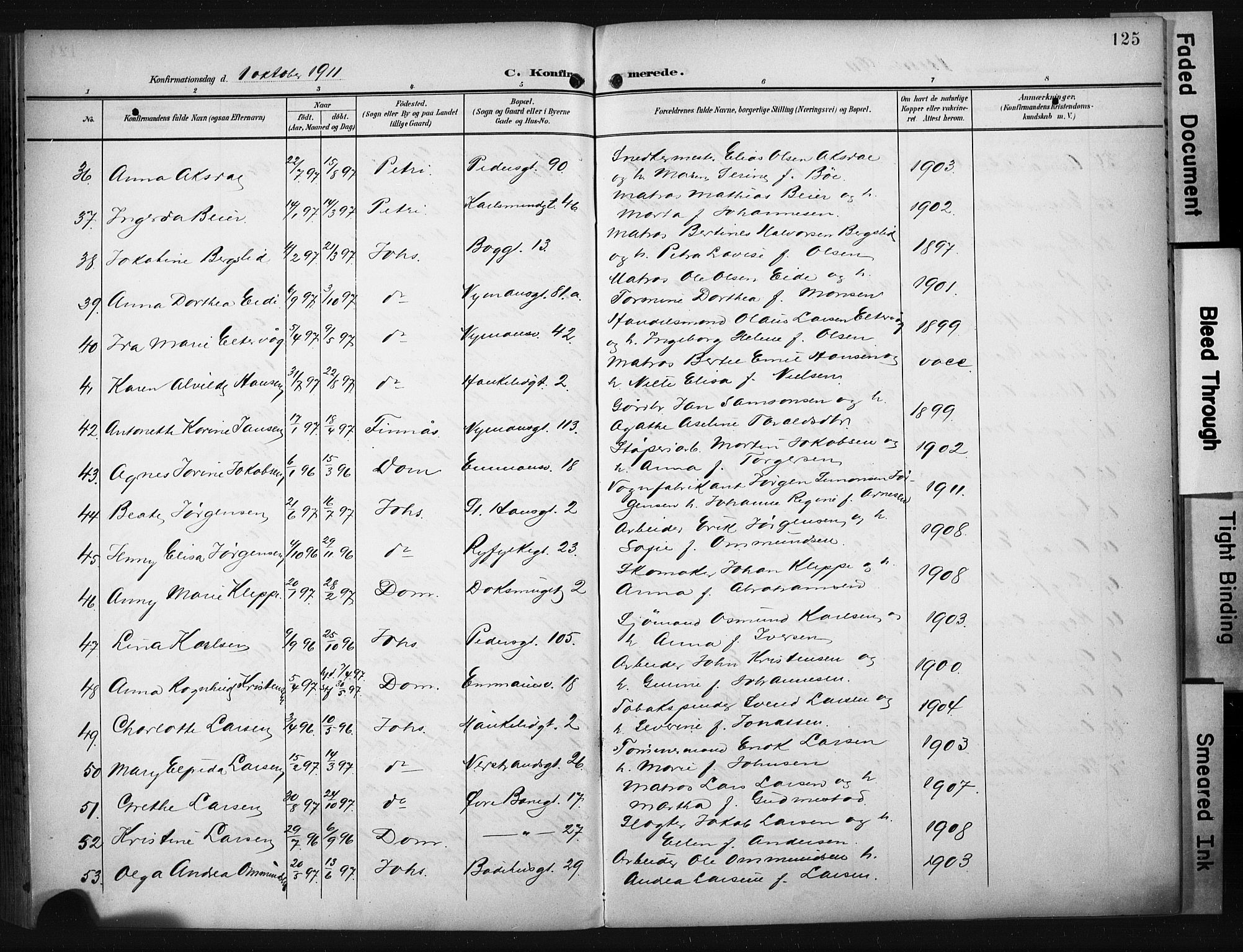 St. Johannes sokneprestkontor, AV/SAST-A-101814/001/30/30BA/L0006: Parish register (official) no. A 6, 1899-1916, p. 125