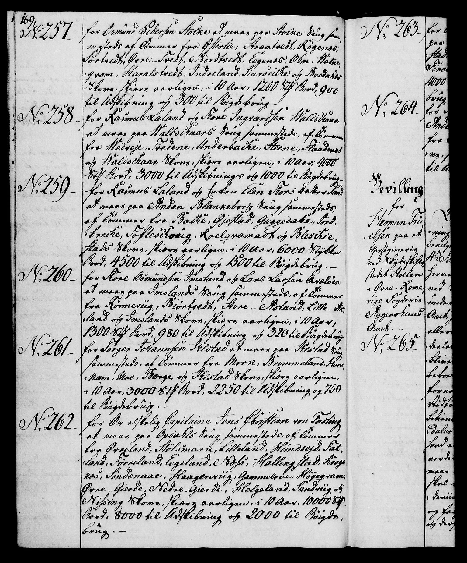 Rentekammeret, Kammerkanselliet, RA/EA-3111/G/Gg/Gga/L0015: Norsk ekspedisjonsprotokoll med register (merket RK 53.15), 1790-1791, p. 169
