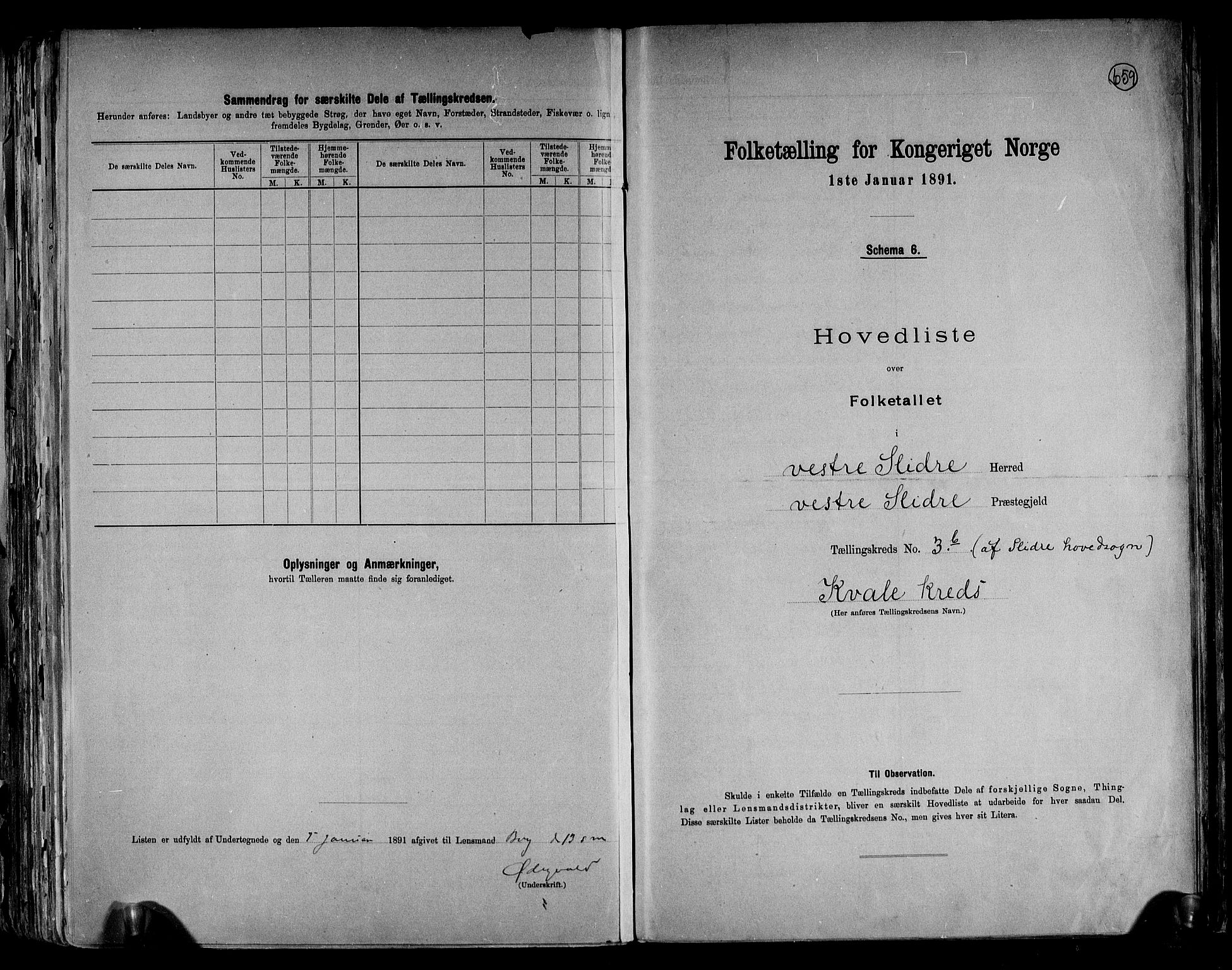 RA, 1891 census for 0543 Vestre Slidre, 1891, p. 12