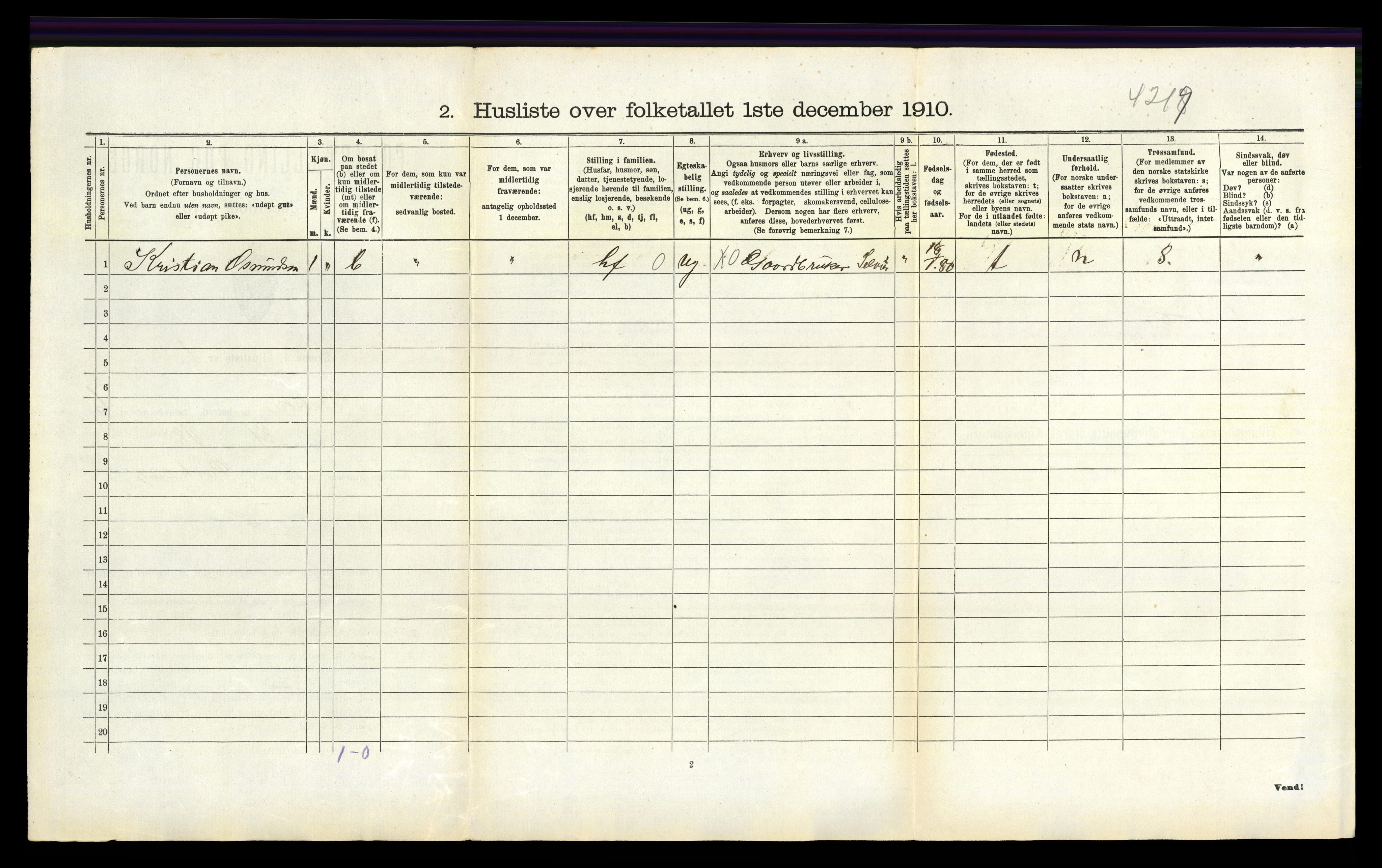 RA, 1910 census for Bakke, 1910, p. 302