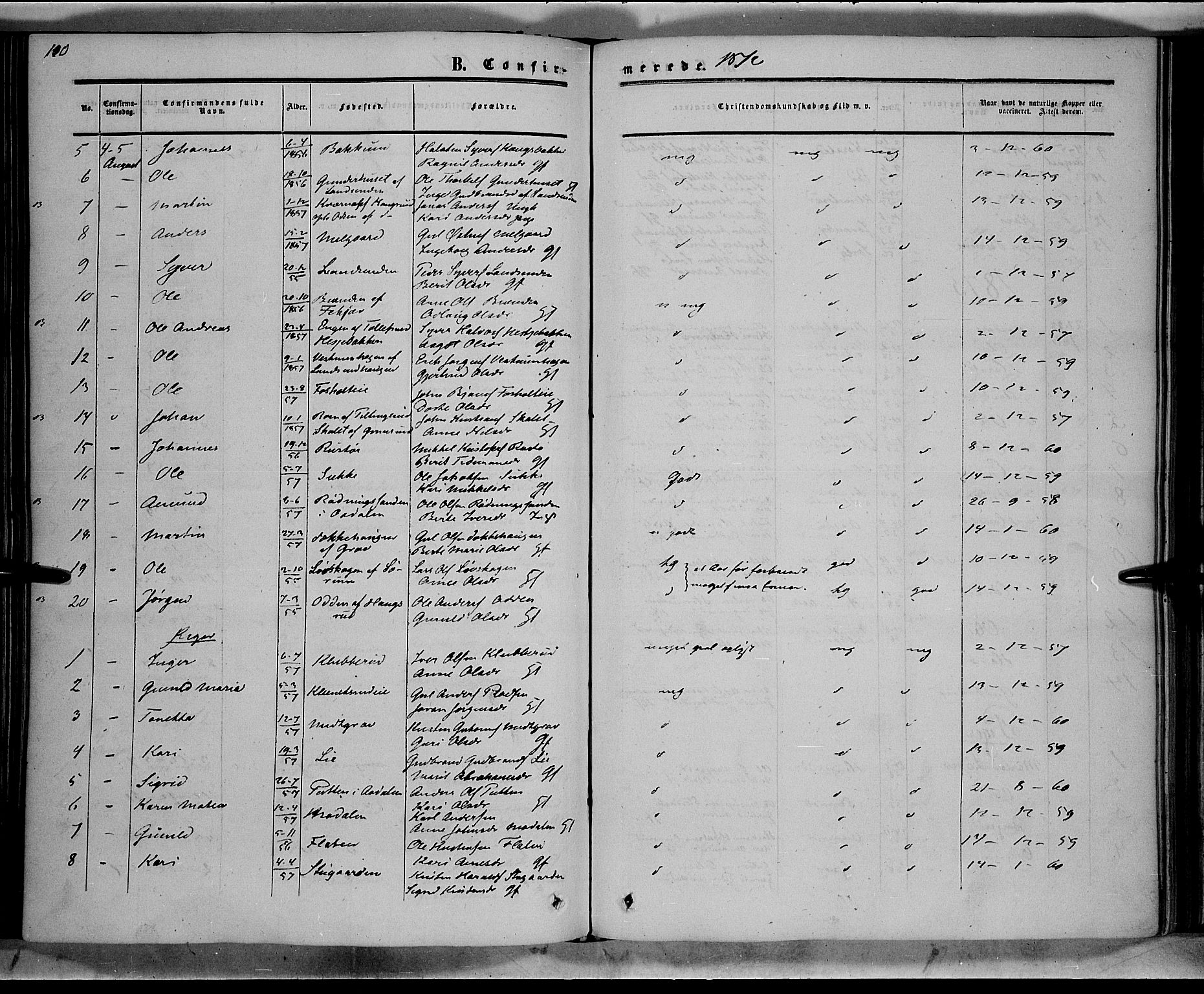 Sør-Aurdal prestekontor, AV/SAH-PREST-128/H/Ha/Haa/L0007: Parish register (official) no. 7, 1849-1876, p. 110