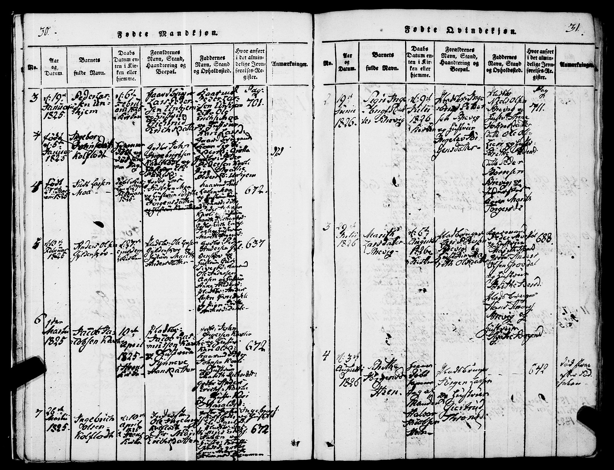 Ministerialprotokoller, klokkerbøker og fødselsregistre - Møre og Romsdal, SAT/A-1454/545/L0585: Parish register (official) no. 545A01, 1818-1853, p. 30-31