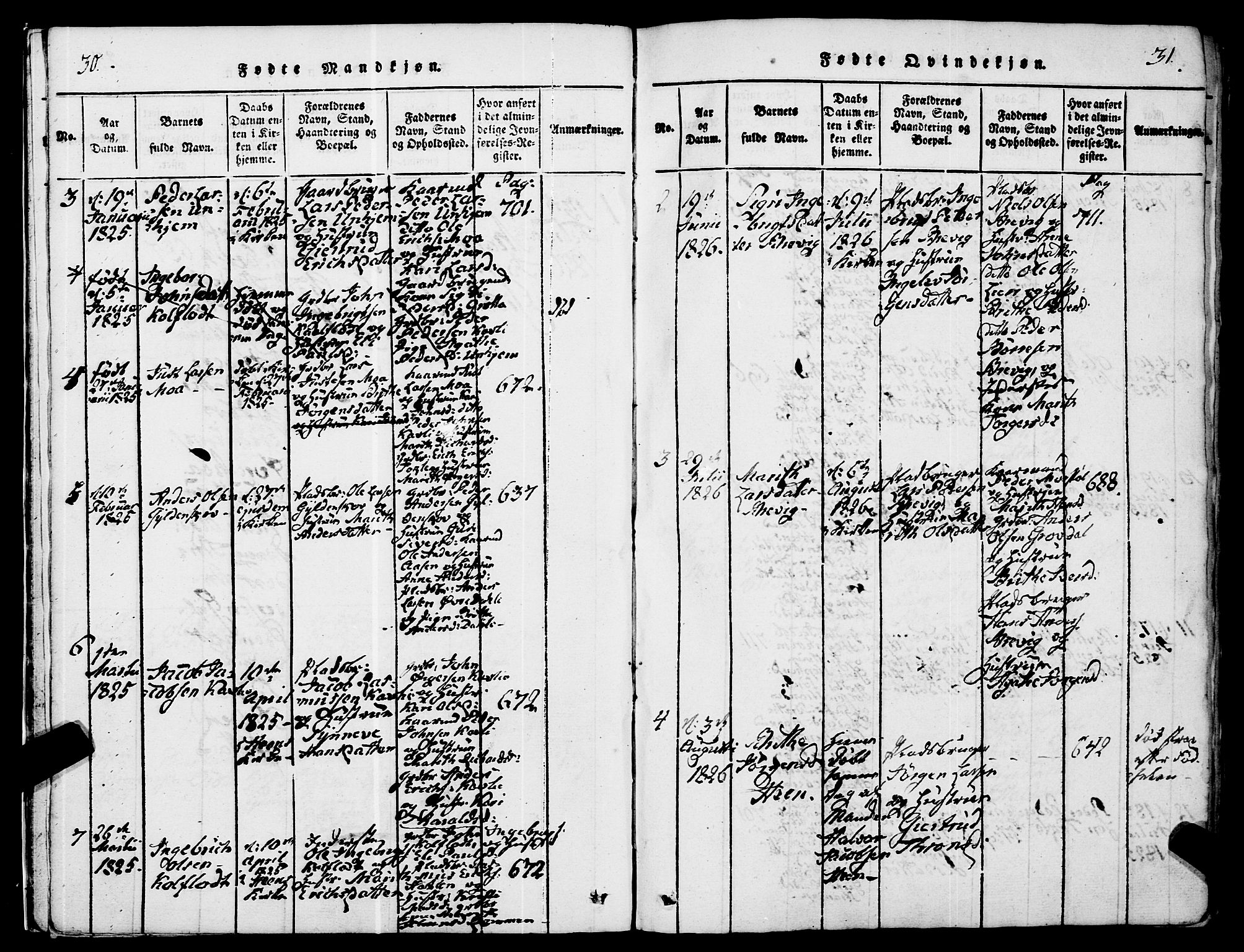 Ministerialprotokoller, klokkerbøker og fødselsregistre - Møre og Romsdal, AV/SAT-A-1454/545/L0585: Parish register (official) no. 545A01, 1818-1853, p. 30-31