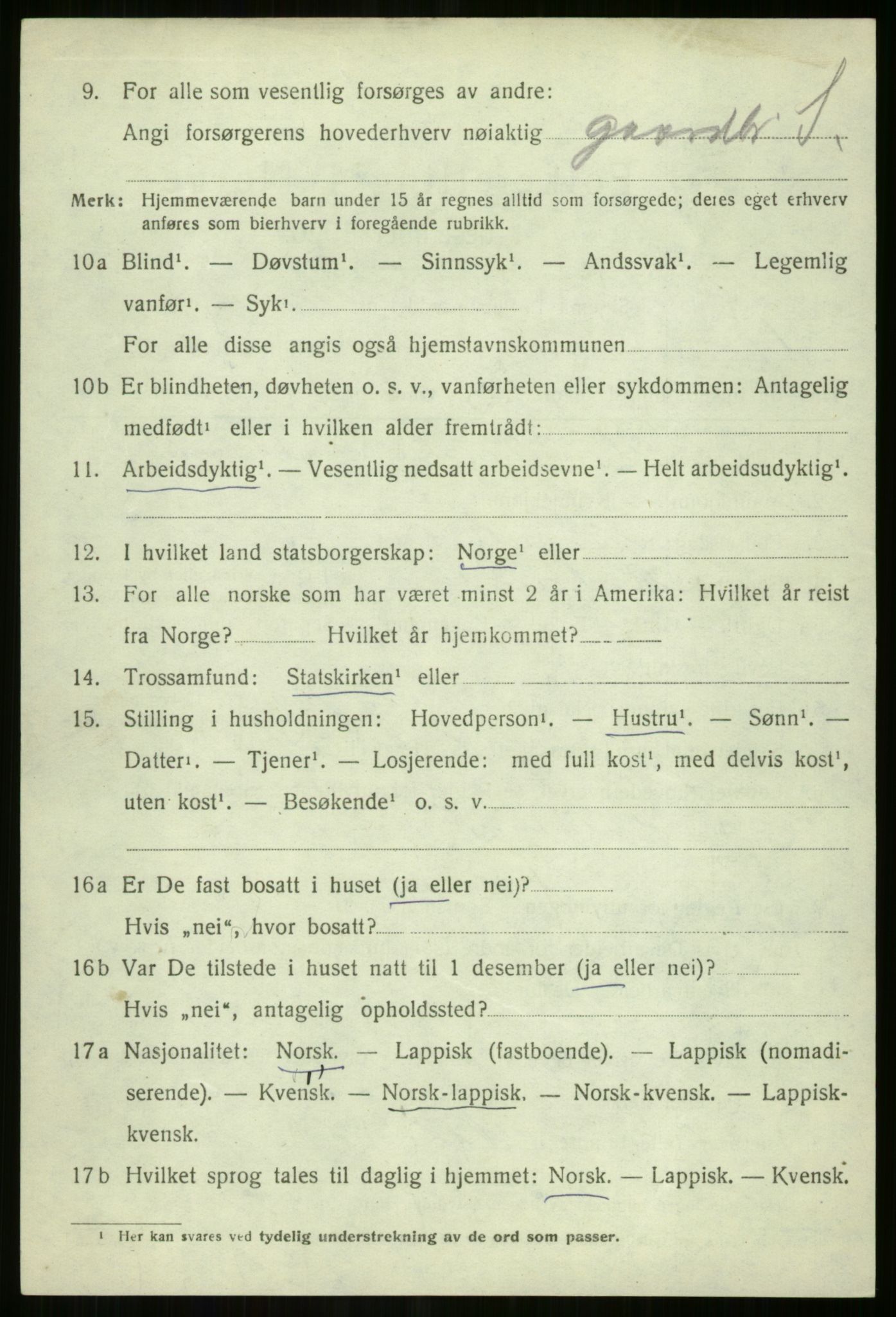 SATØ, 1920 census for Tromsøysund, 1920, p. 10921