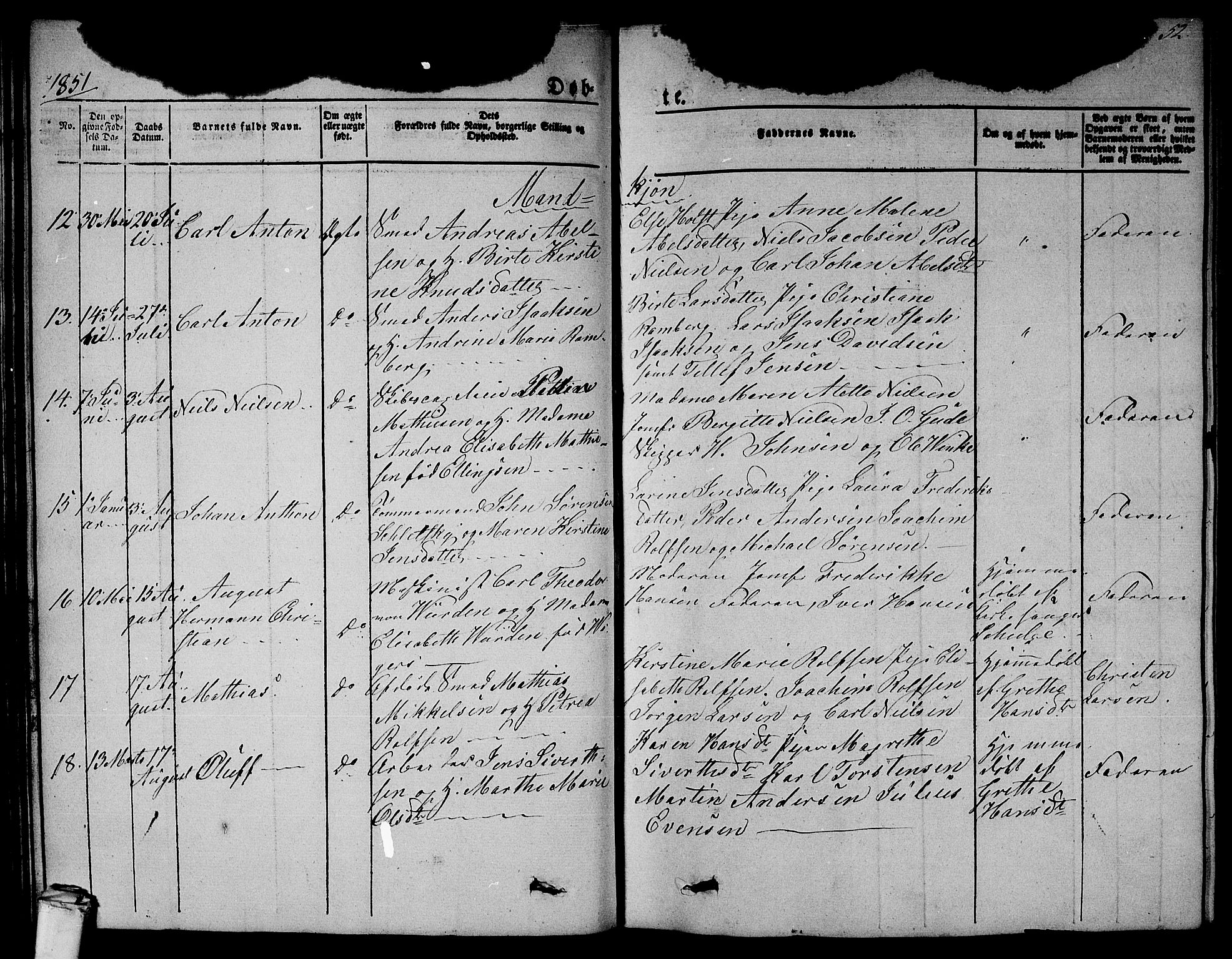 Larvik kirkebøker, AV/SAKO-A-352/G/Gb/L0002: Parish register (copy) no. II 2, 1843-1866, p. 52