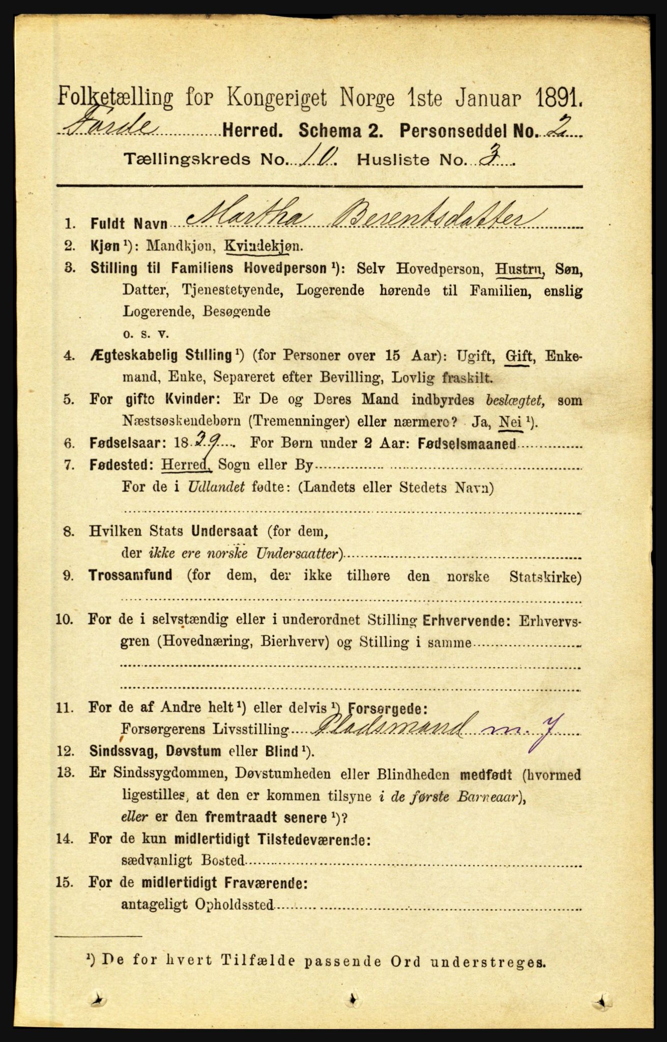 RA, 1891 census for 1432 Førde, 1891, p. 3676