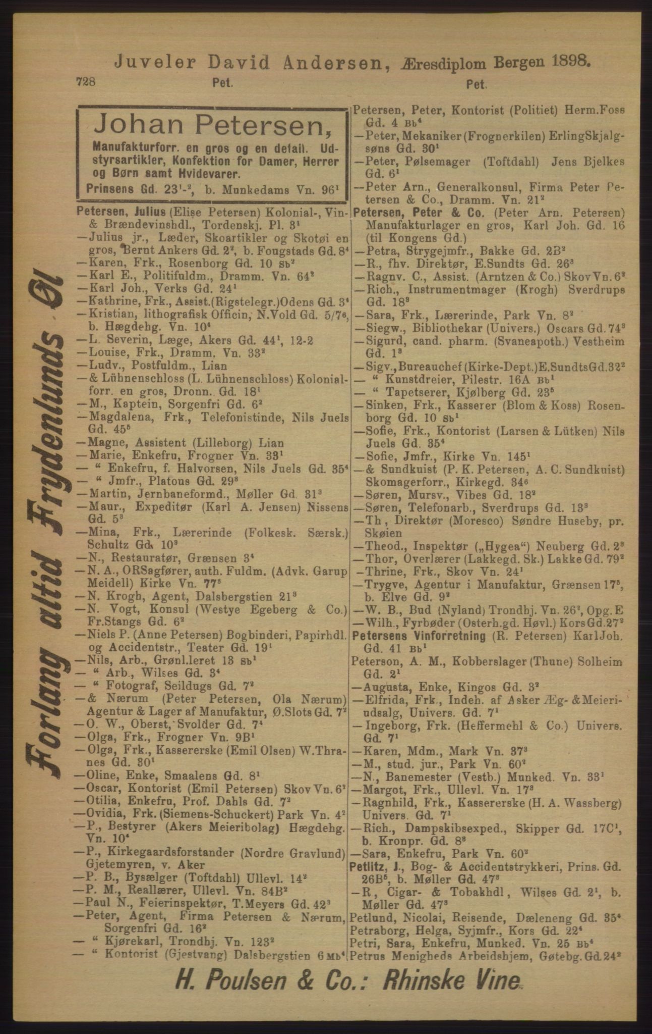 Kristiania/Oslo adressebok, PUBL/-, 1906, p. 728