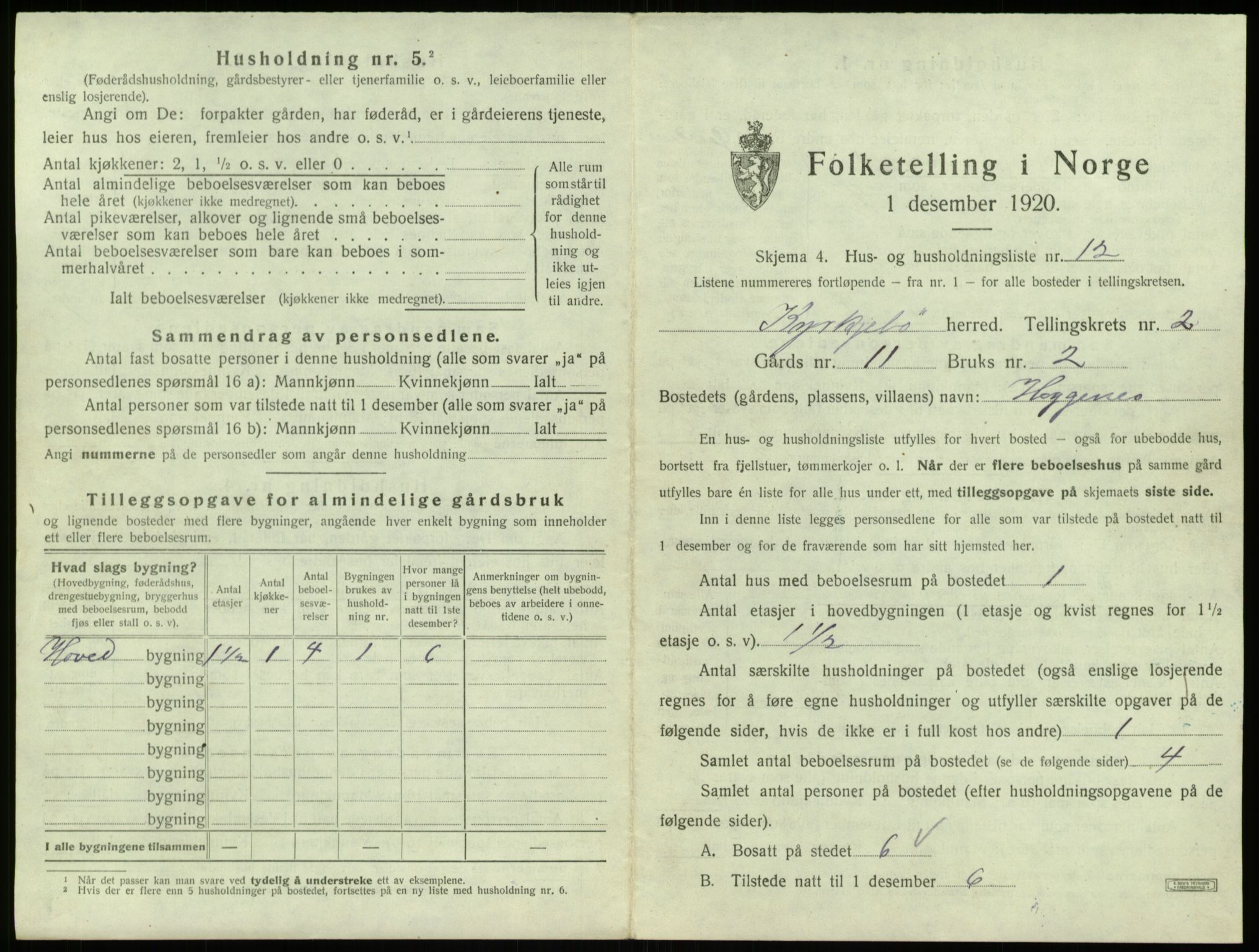 SAB, 1920 census for Kyrkjebø, 1920, p. 108