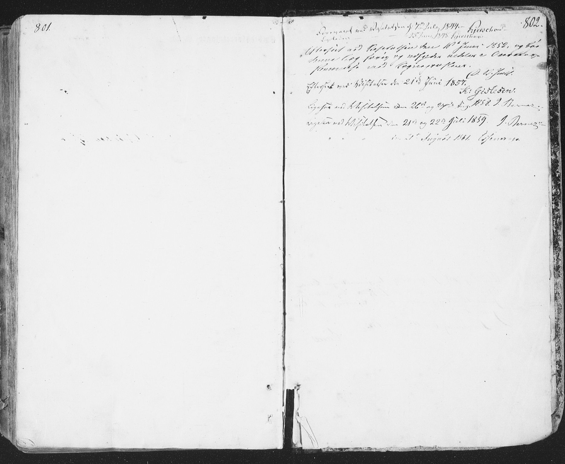 Ministerialprotokoller, klokkerbøker og fødselsregistre - Nordland, AV/SAT-A-1459/874/L1072: Parish register (copy) no. 874C01, 1843-1859, p. 801-802