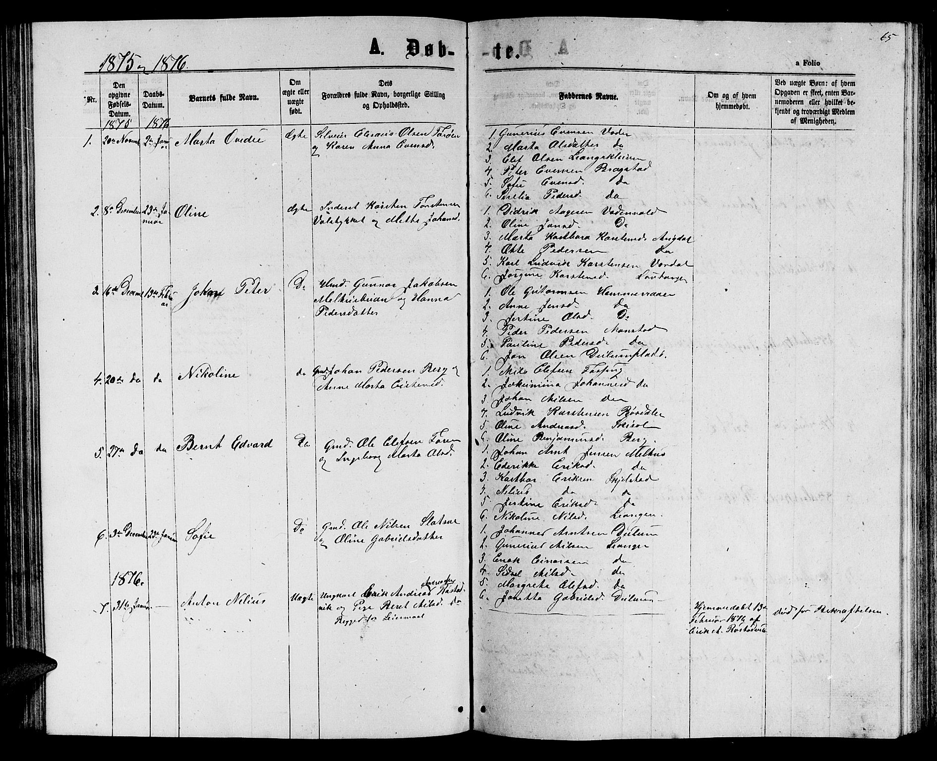 Ministerialprotokoller, klokkerbøker og fødselsregistre - Nord-Trøndelag, SAT/A-1458/714/L0133: Parish register (copy) no. 714C02, 1865-1877, p. 65
