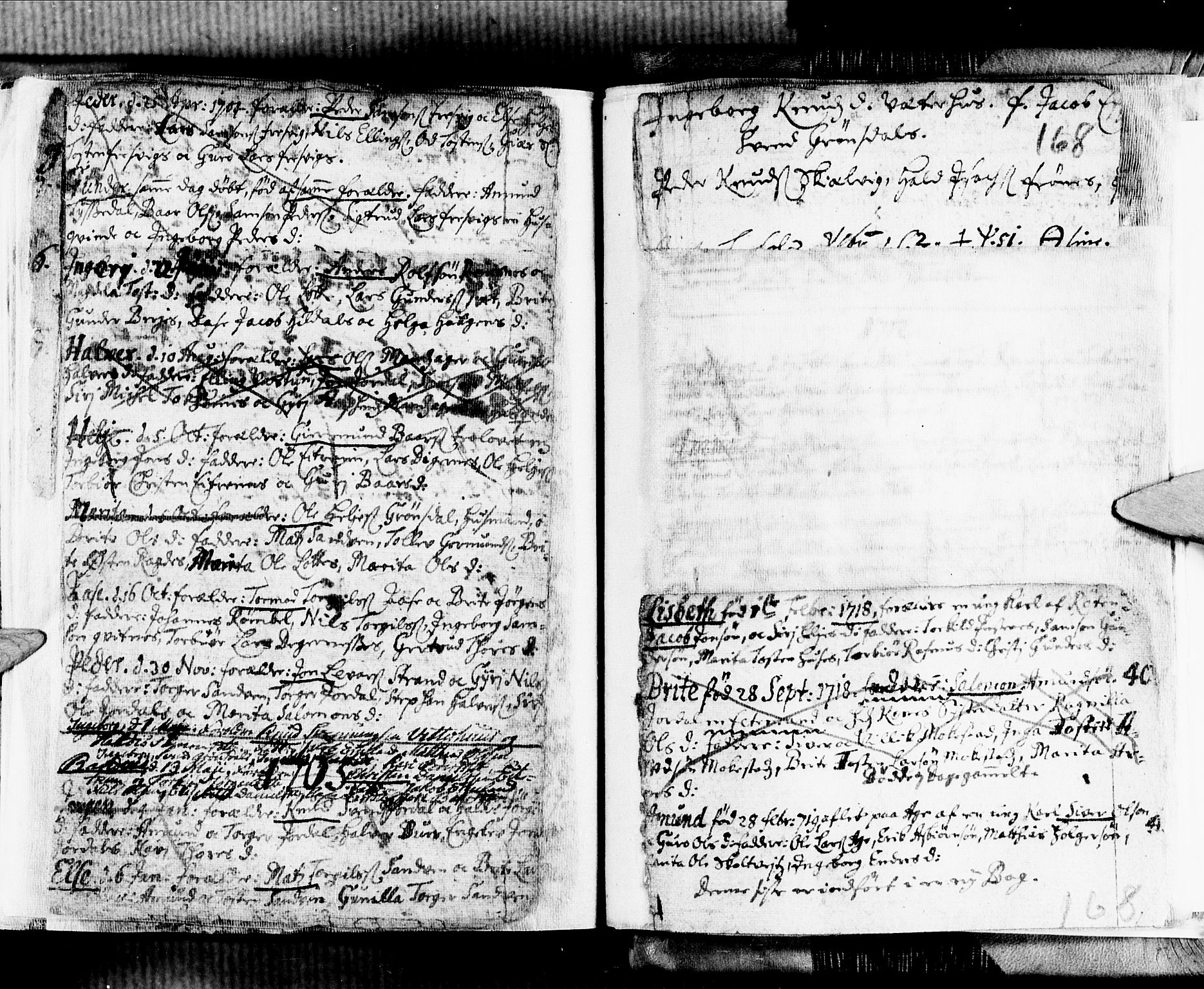 Ullensvang sokneprestembete, SAB/A-78701/H/Haa: Parish register (official) no. A 1 /3, 1676-1719, p. 168