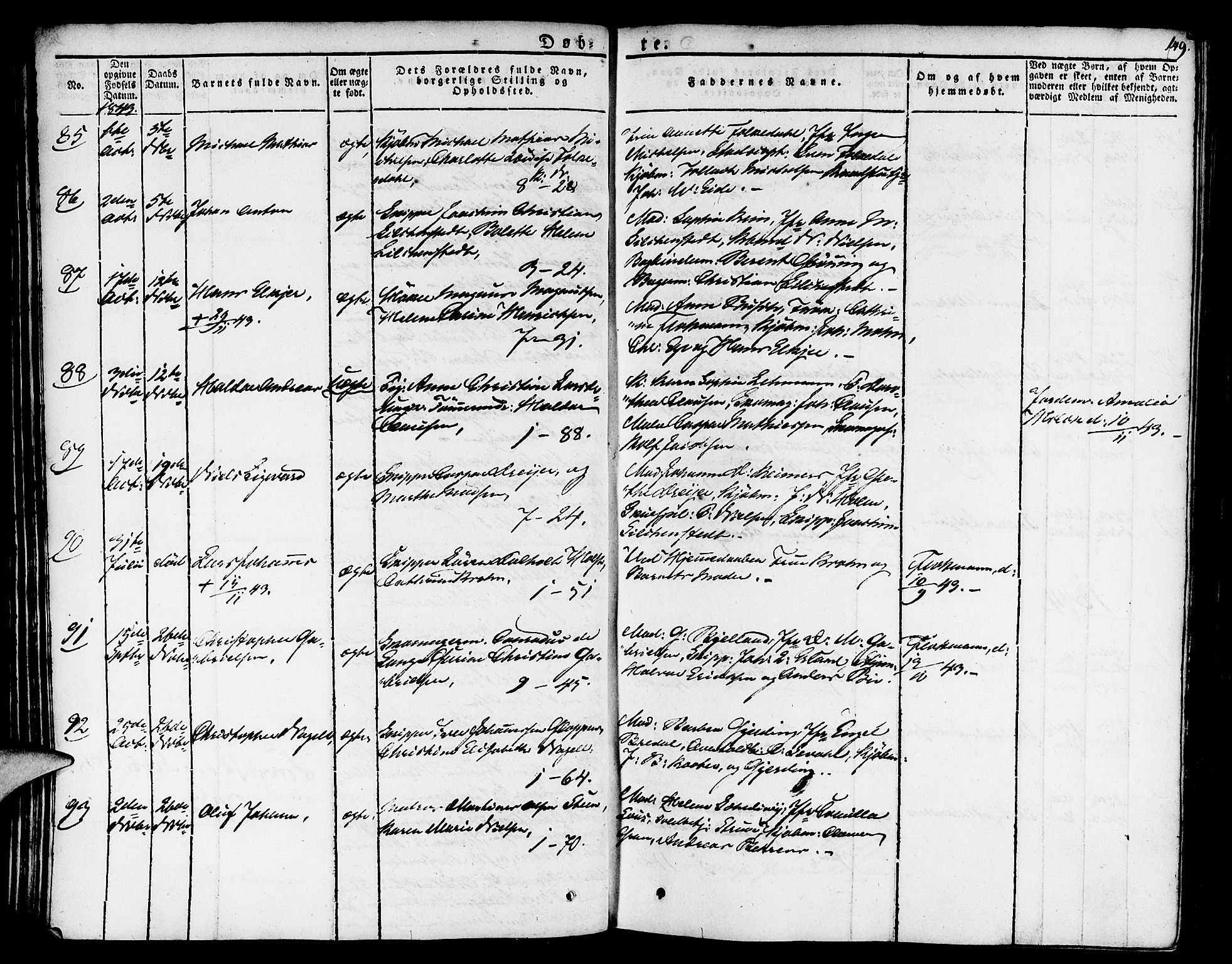 Nykirken Sokneprestembete, SAB/A-77101/H/Haa/L0012: Parish register (official) no. A 12, 1821-1844, p. 149