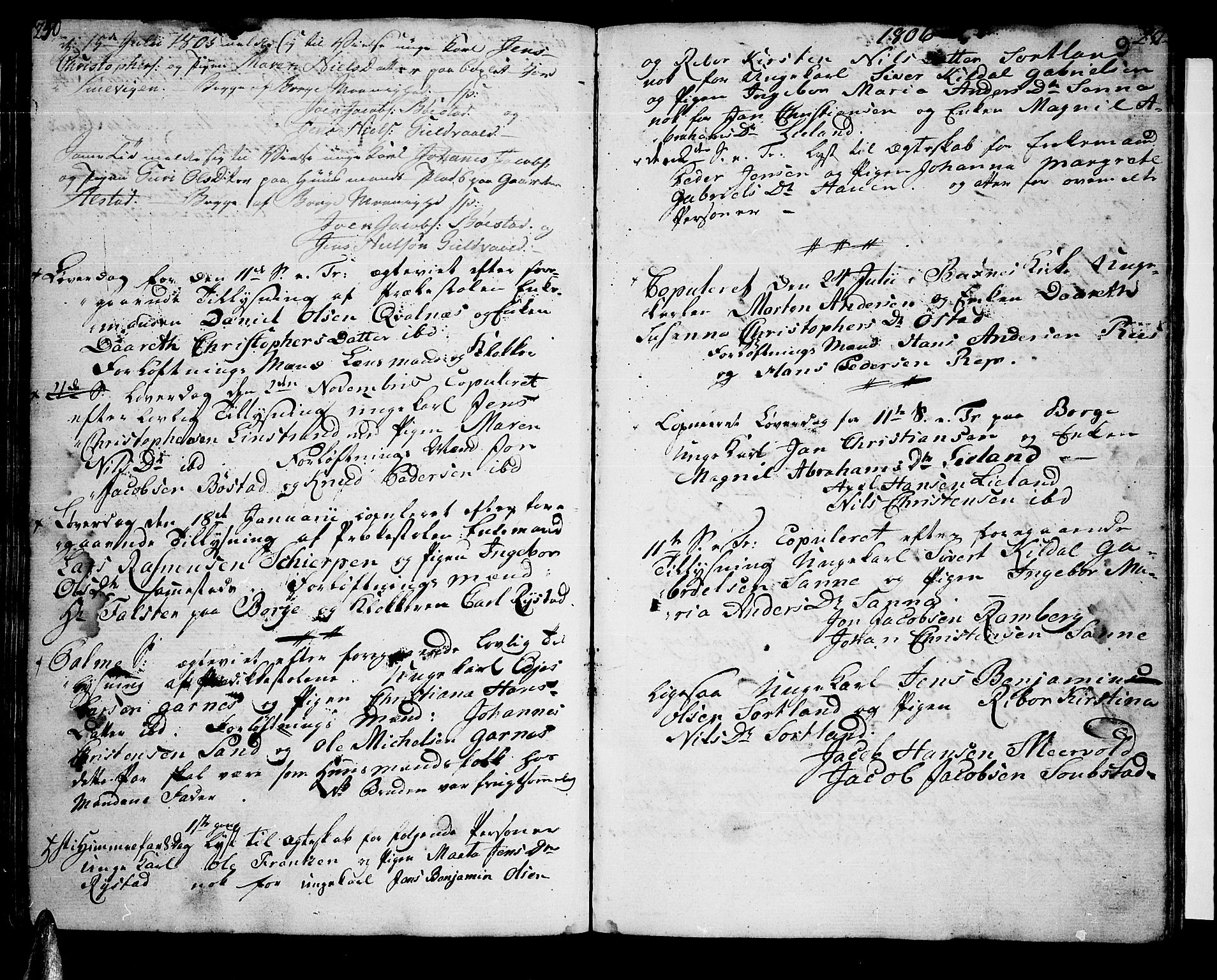 Ministerialprotokoller, klokkerbøker og fødselsregistre - Nordland, SAT/A-1459/880/L1129: Parish register (official) no. 880A03, 1796-1821, p. 250-251