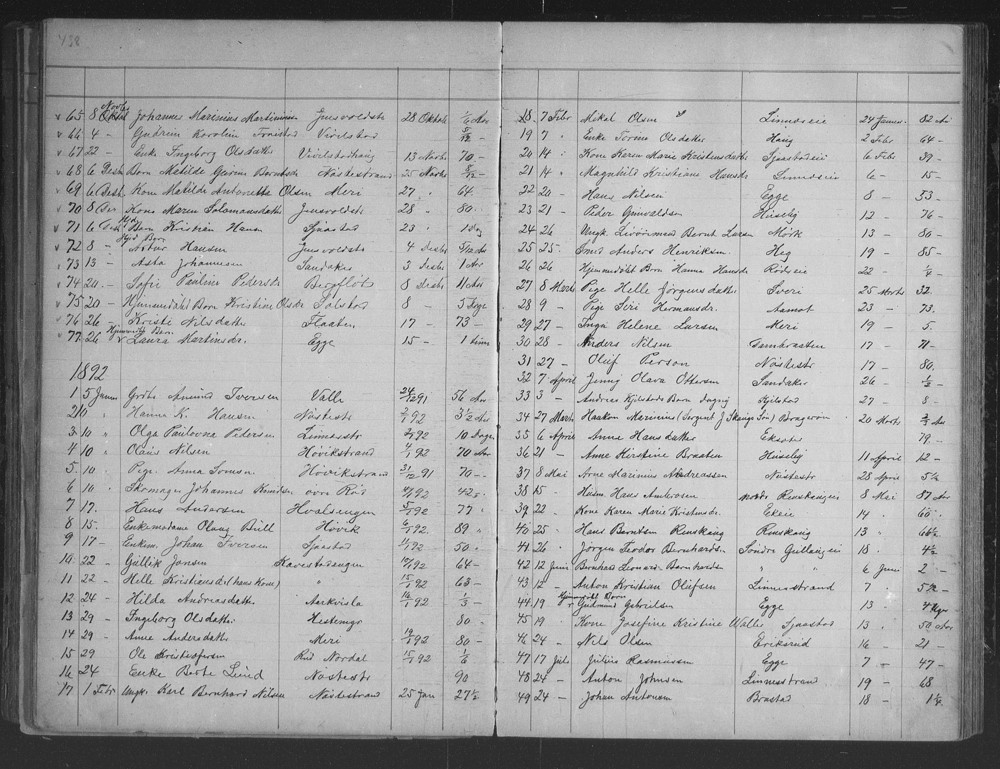 Lier kirkebøker, AV/SAKO-A-230/G/Gb/L0001: Parish register (copy) no. II 1, 1874-1898, p. 438-439