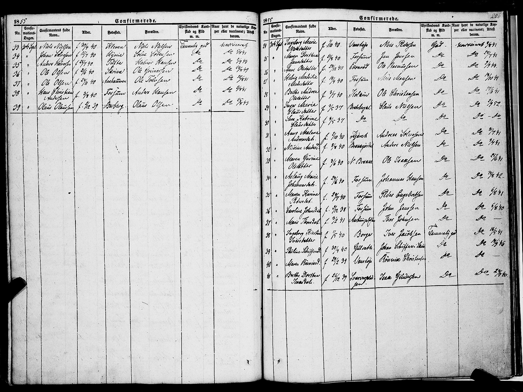 Gjerpen kirkebøker, SAKO/A-265/F/Fa/L0007a: Parish register (official) no. I 7A, 1834-1857, p. 206