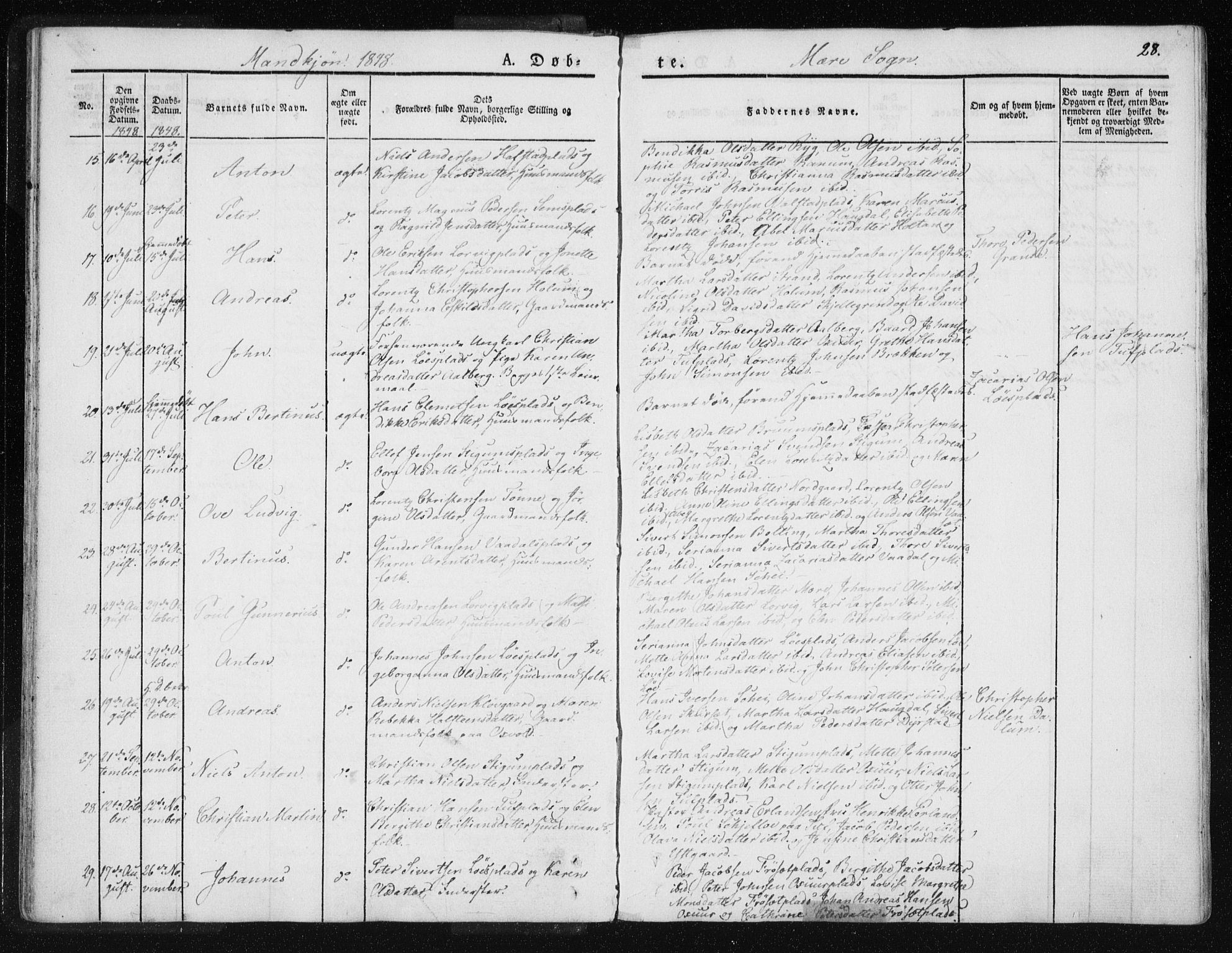 Ministerialprotokoller, klokkerbøker og fødselsregistre - Nord-Trøndelag, SAT/A-1458/735/L0339: Parish register (official) no. 735A06 /1, 1836-1848, p. 28