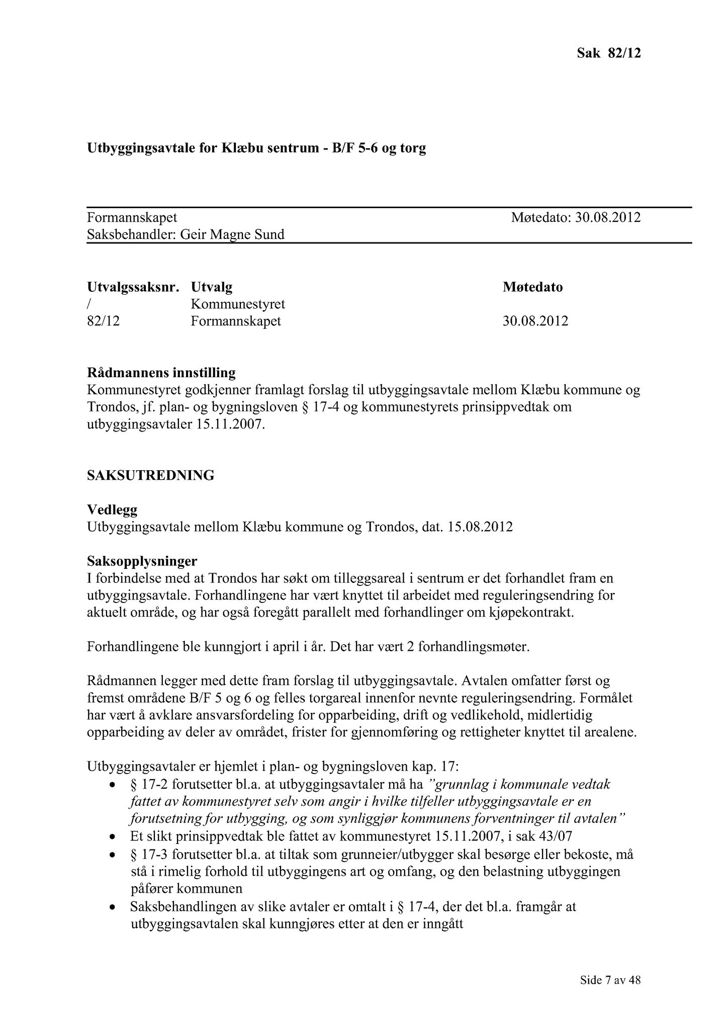 Klæbu Kommune, TRKO/KK/02-FS/L005: Formannsskapet - Møtedokumenter, 2012, p. 1787