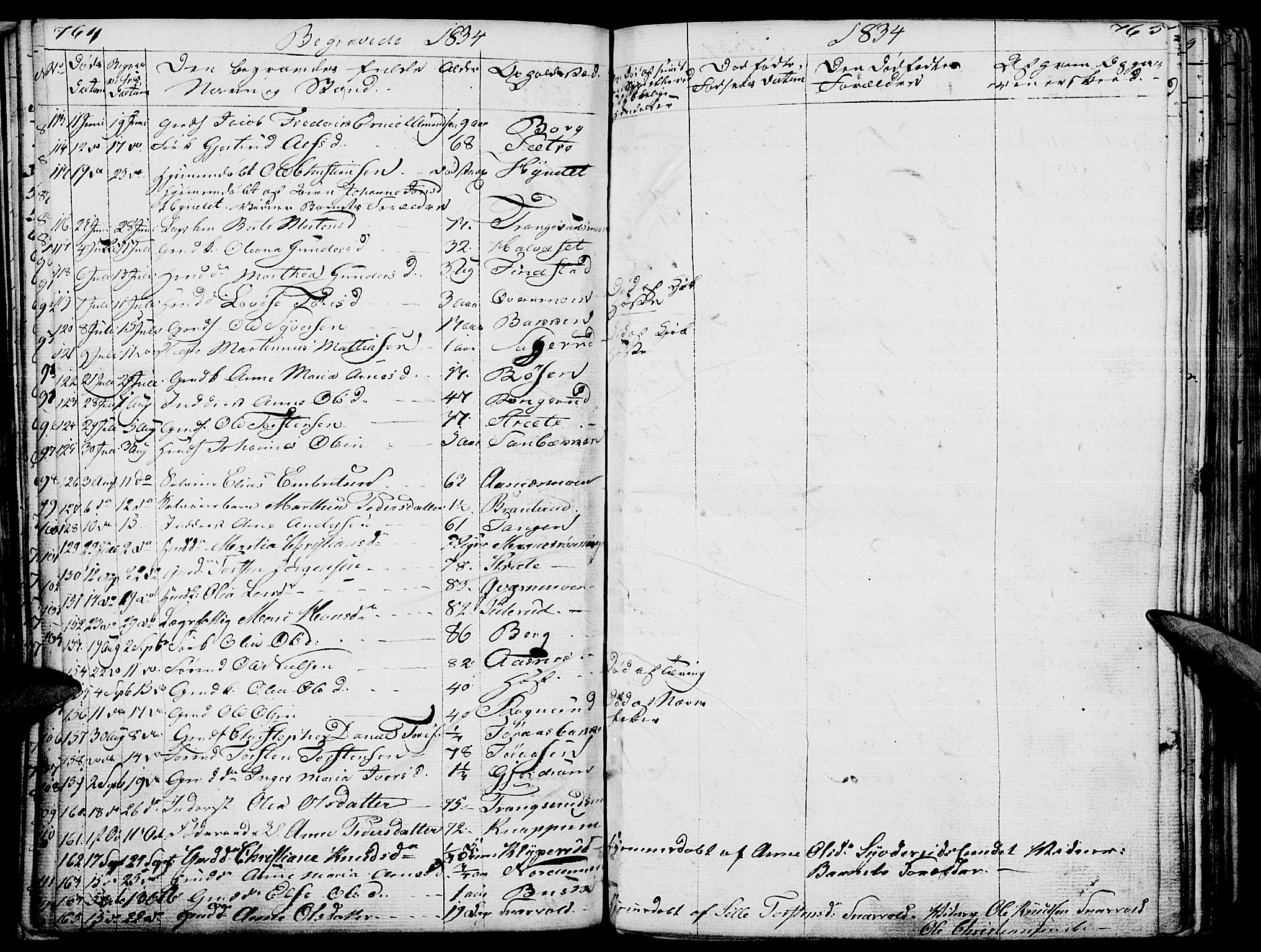 Hof prestekontor, AV/SAH-PREST-038/H/Ha/Haa/L0006: Parish register (official) no. 6, 1822-1841, p. 764-765