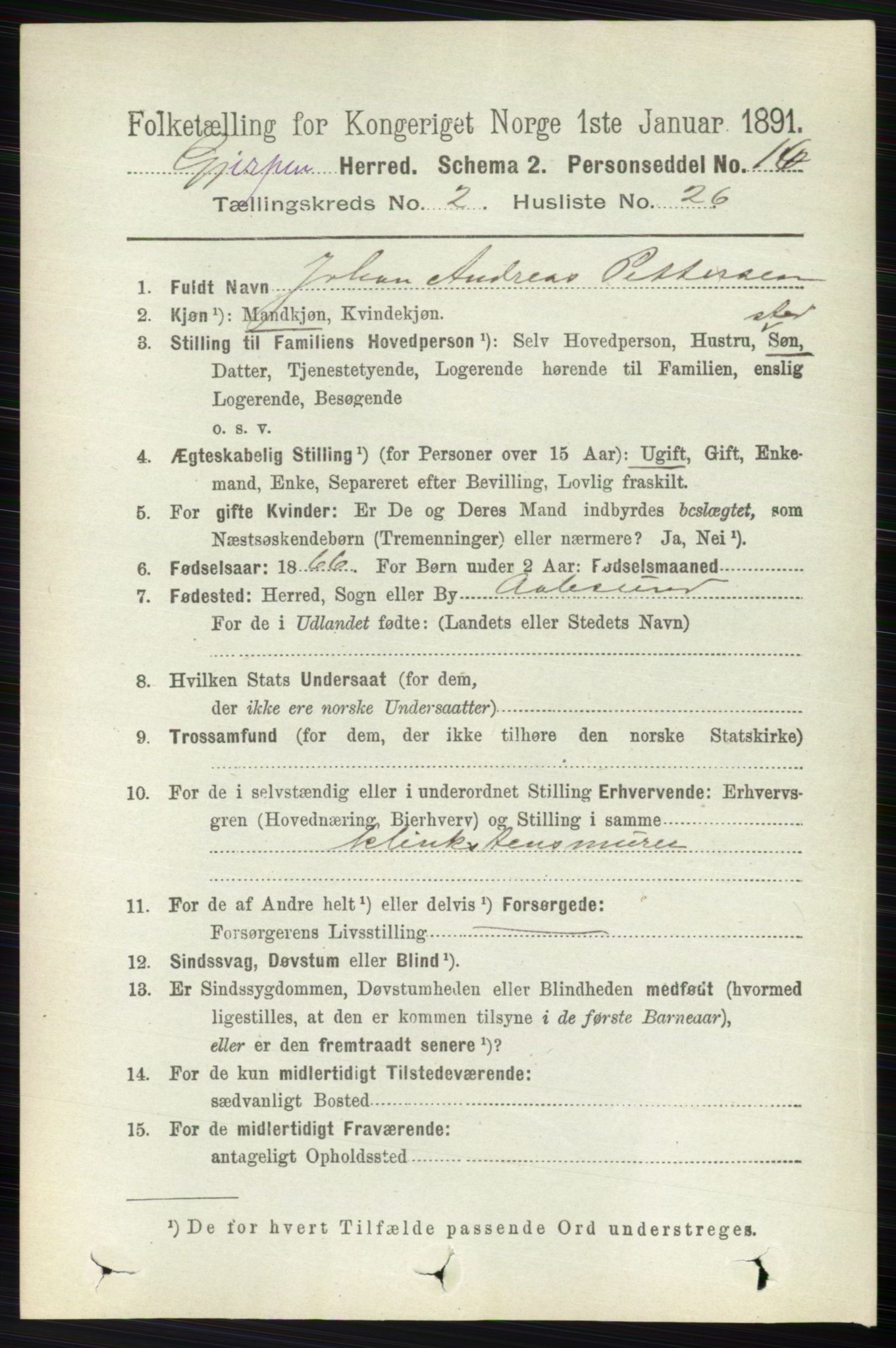 RA, 1891 census for 0812 Gjerpen, 1891, p. 942