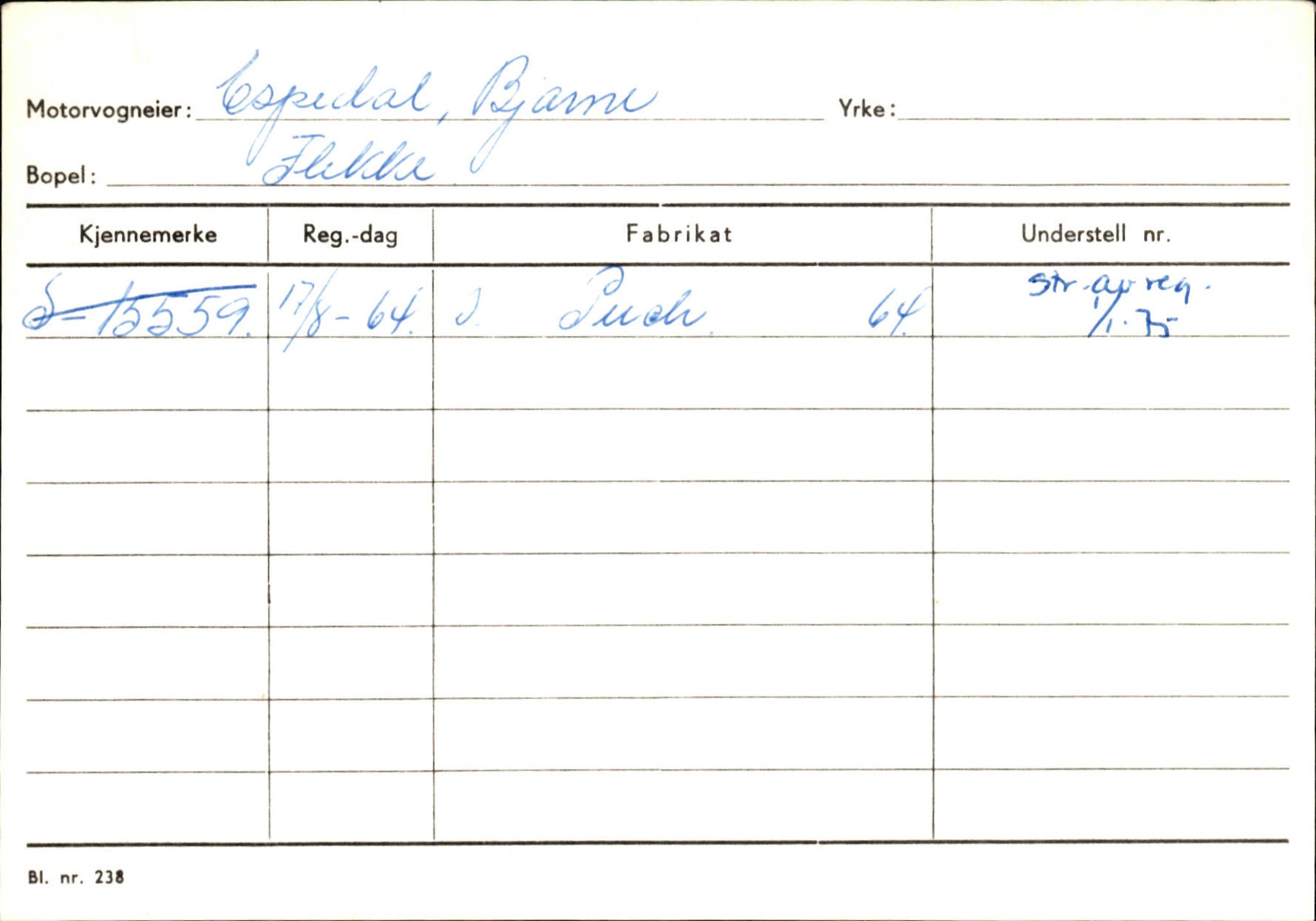 Statens vegvesen, Sogn og Fjordane vegkontor, AV/SAB-A-5301/4/F/L0125: Eigarregister Sogndal V-Å. Aurland A-Å. Fjaler A-N, 1945-1975, p. 1661