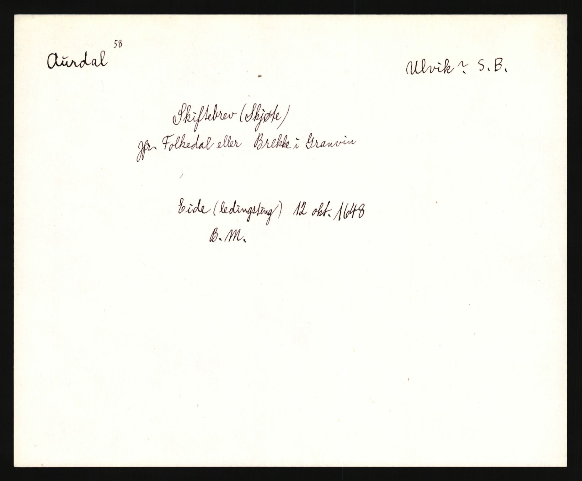 Riksarkivets diplomsamling, AV/RA-EA-5965/F35/F35e/L0029: Registreringssedler Hordaland 2, 1400-1700, p. 469