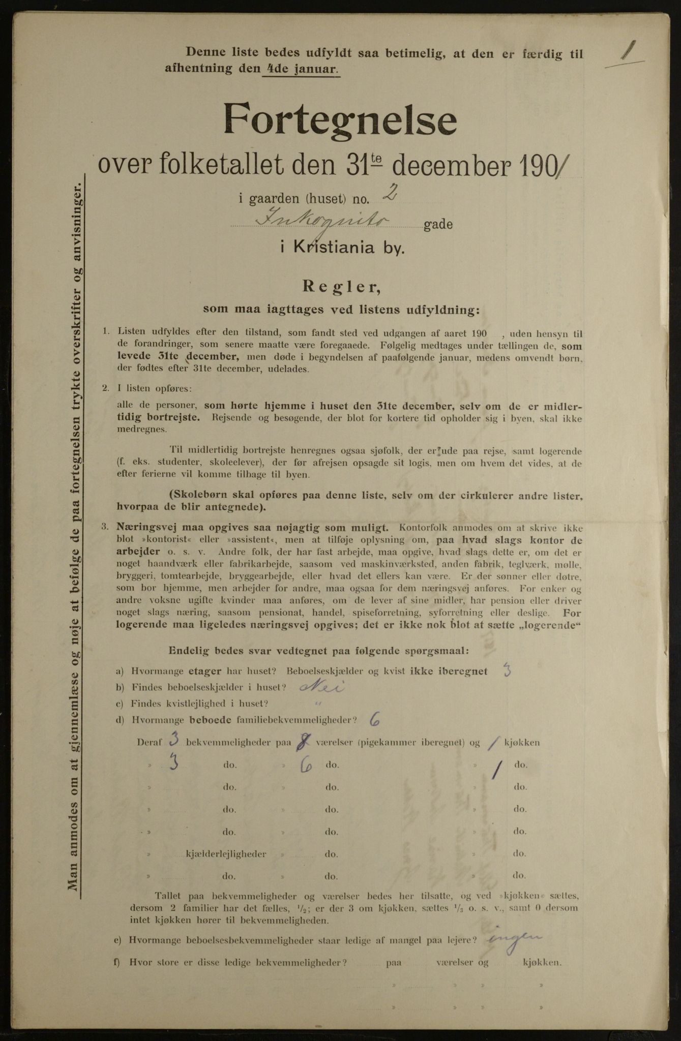 OBA, Municipal Census 1901 for Kristiania, 1901, p. 6923