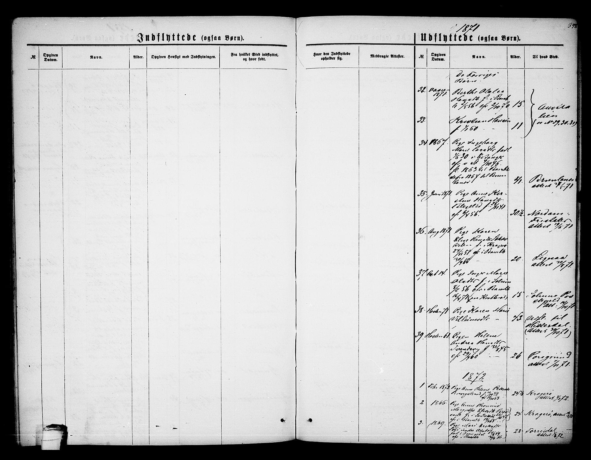 Bamble kirkebøker, AV/SAKO-A-253/G/Ga/L0006: Parish register (copy) no. I 6, 1860-1876, p. 398