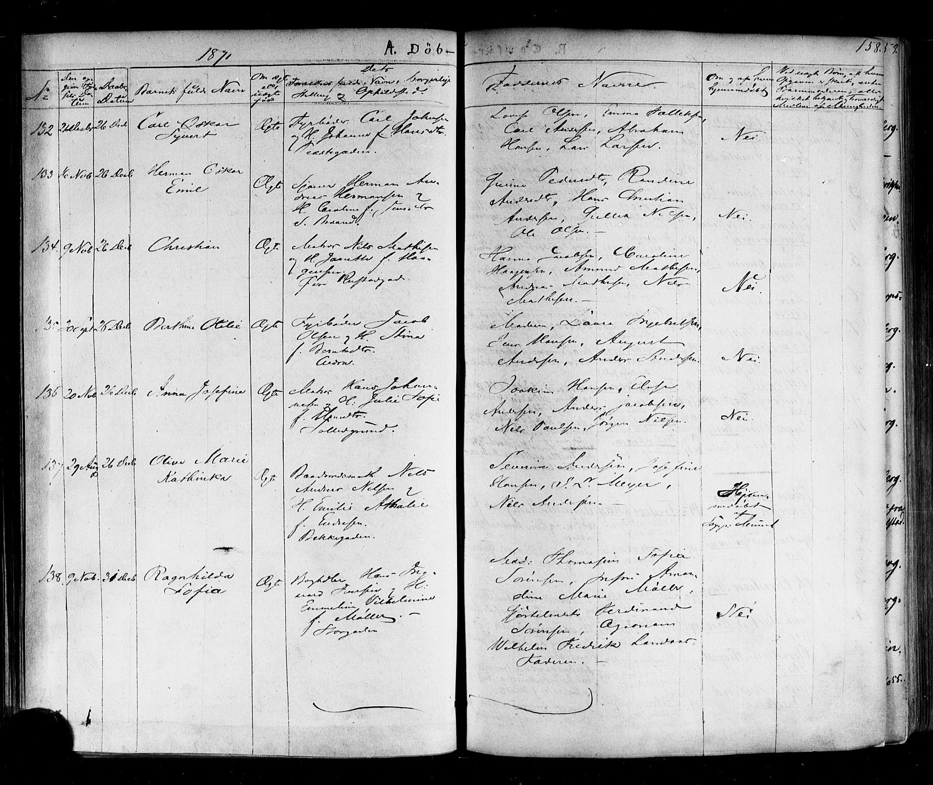 Horten kirkebøker, SAKO/A-348/F/Fa/L0001: Parish register (official) no. 1, 1855-1871, p. 158