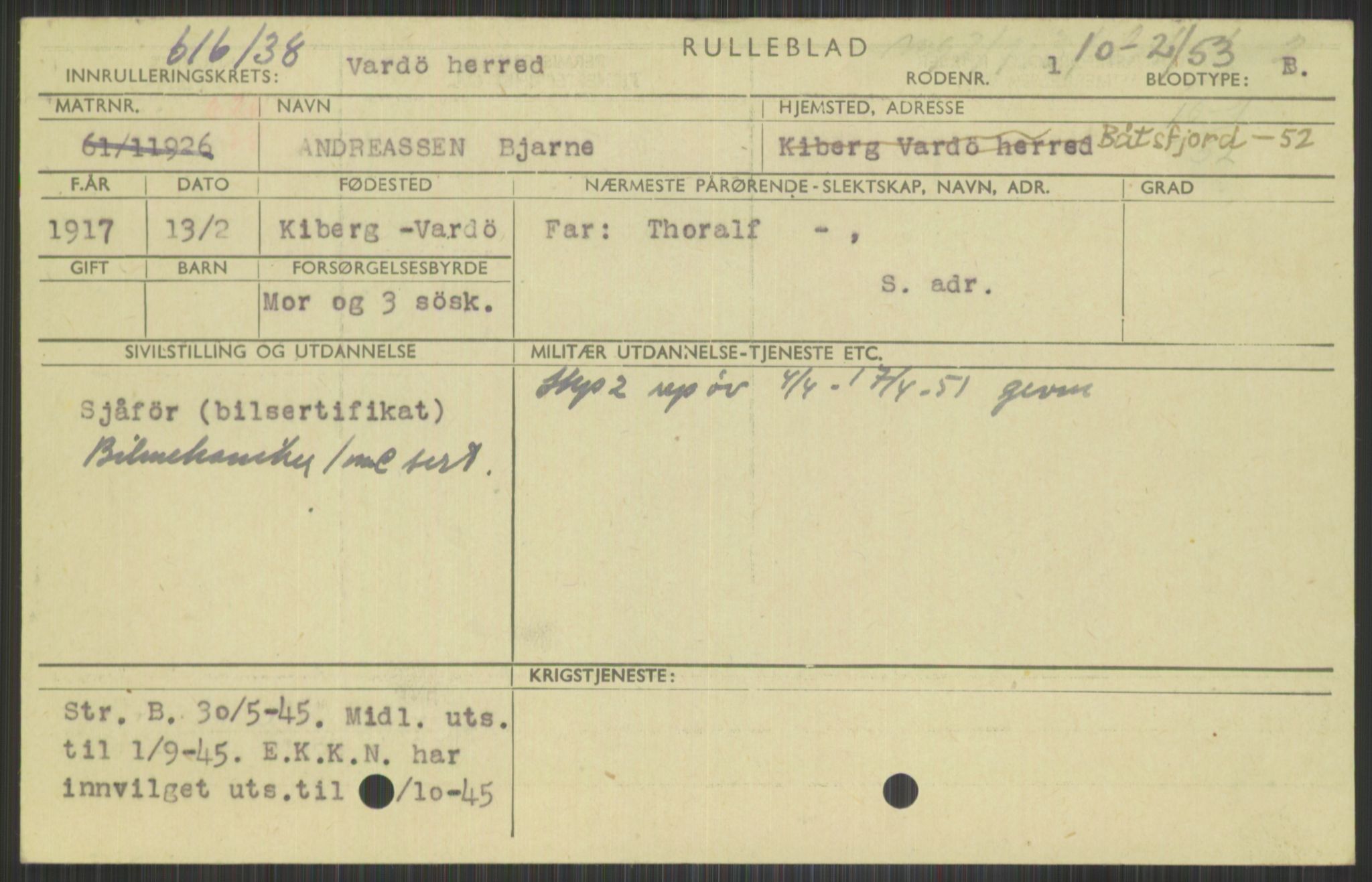 Forsvaret, Varanger bataljon, AV/RA-RAFA-2258/1/D/L0441: Rulleblad for fødte 1913-1917, 1913-1917, p. 1269