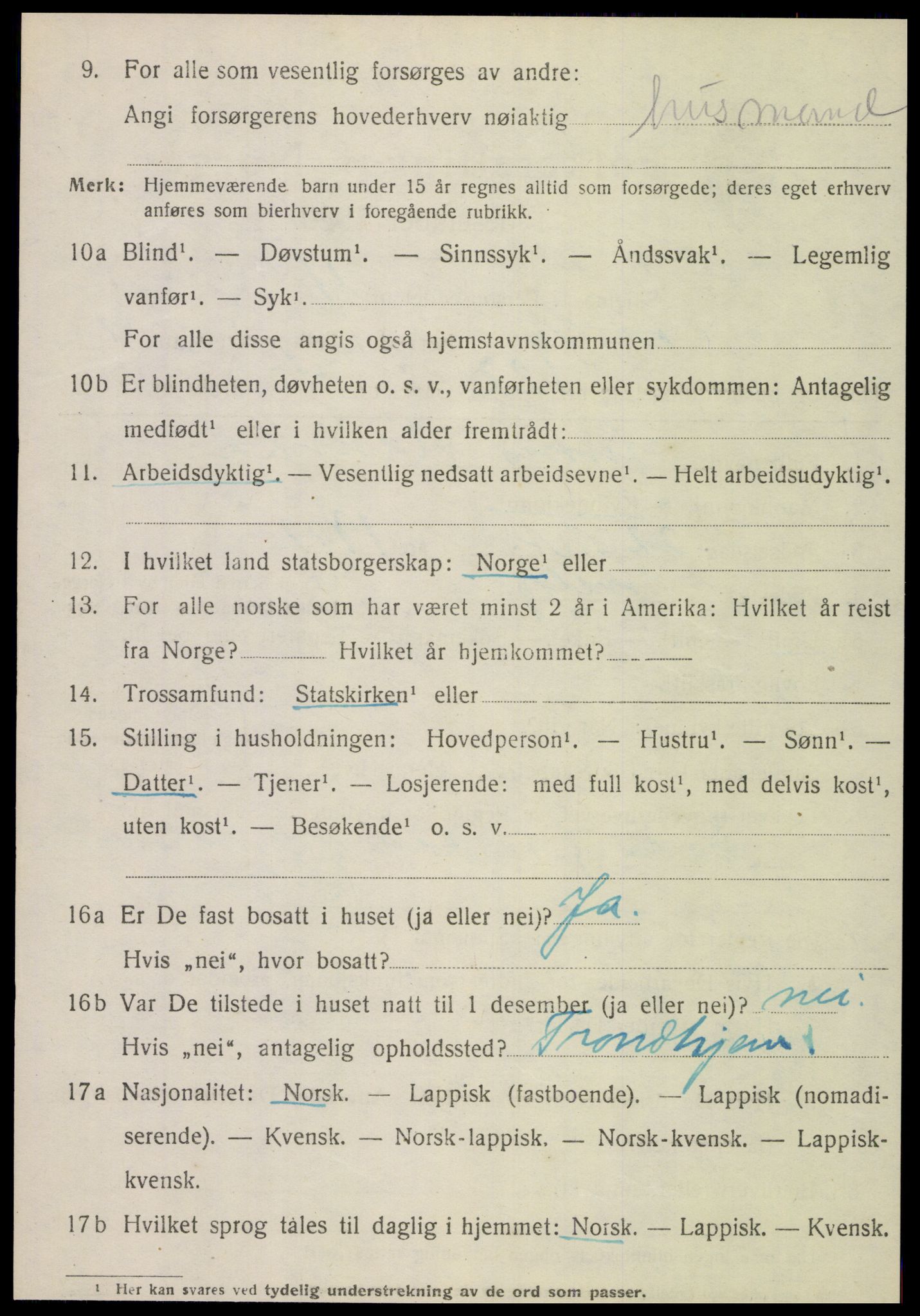 SAT, 1920 census for Meløy, 1920, p. 4708