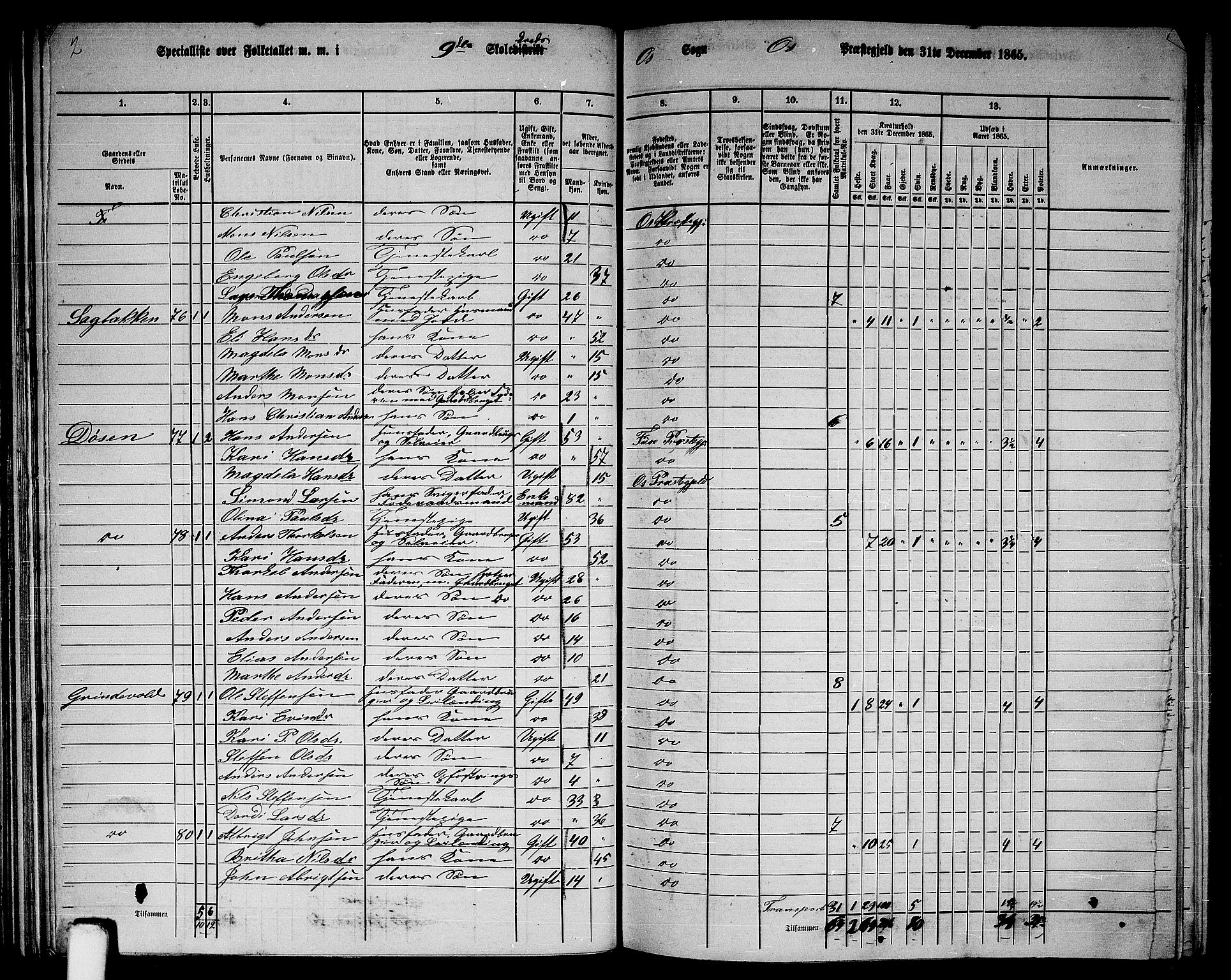 RA, 1865 census for Os, 1865, p. 47