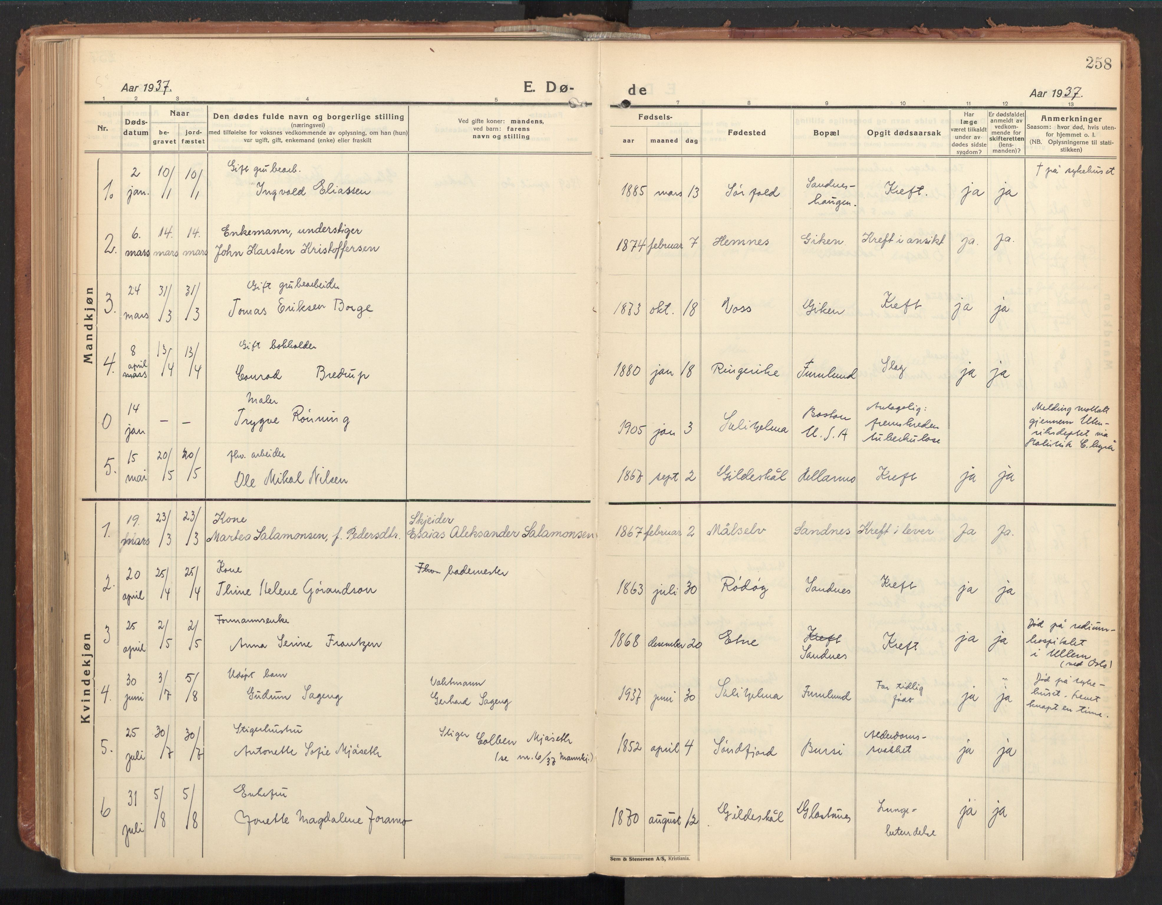 Ministerialprotokoller, klokkerbøker og fødselsregistre - Nordland, SAT/A-1459/850/L0716: Curate's parish register no. 850B06, 1924-1938, p. 258
