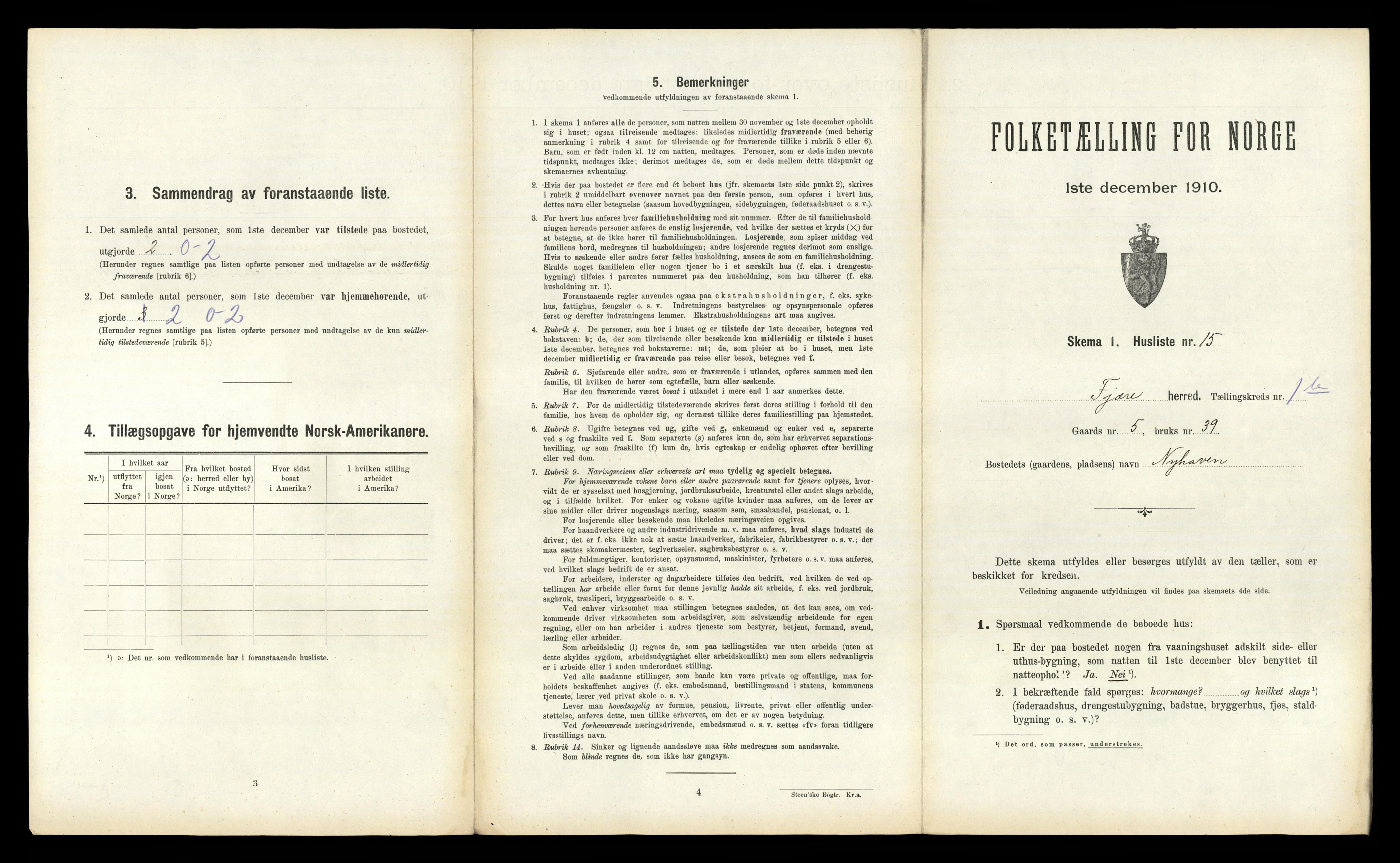 RA, 1910 census for Fjære, 1910, p. 267