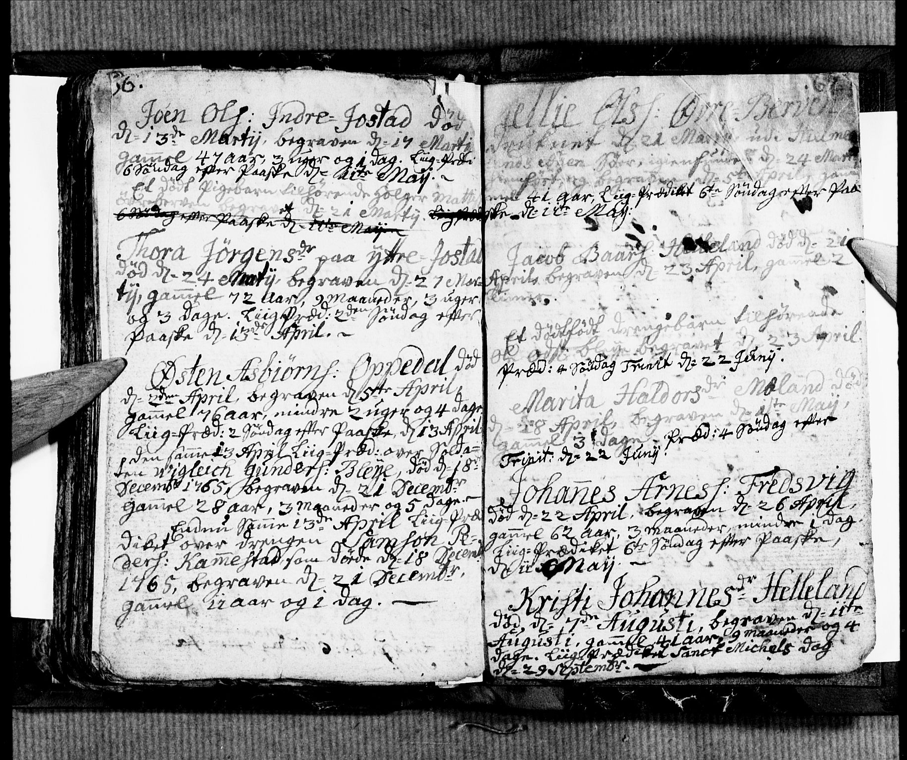 Ullensvang sokneprestembete, SAB/A-78701/H/Hab: Parish register (copy) no. B 2, 1766-1768, p. 66-67