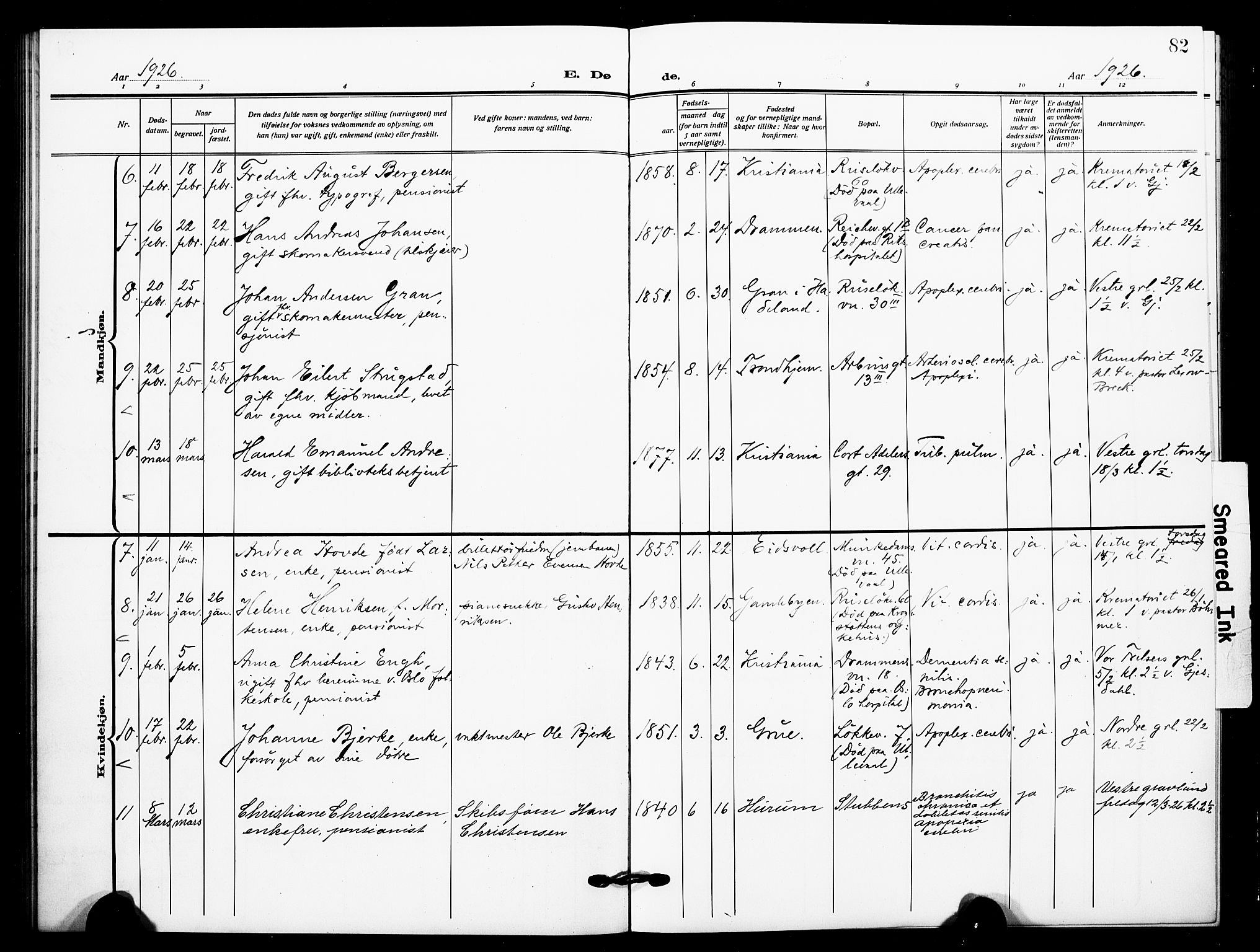 Johannes prestekontor Kirkebøker, SAO/A-10852/F/Fa/L0012: Parish register (official) no. 12, 1918-1930, p. 82