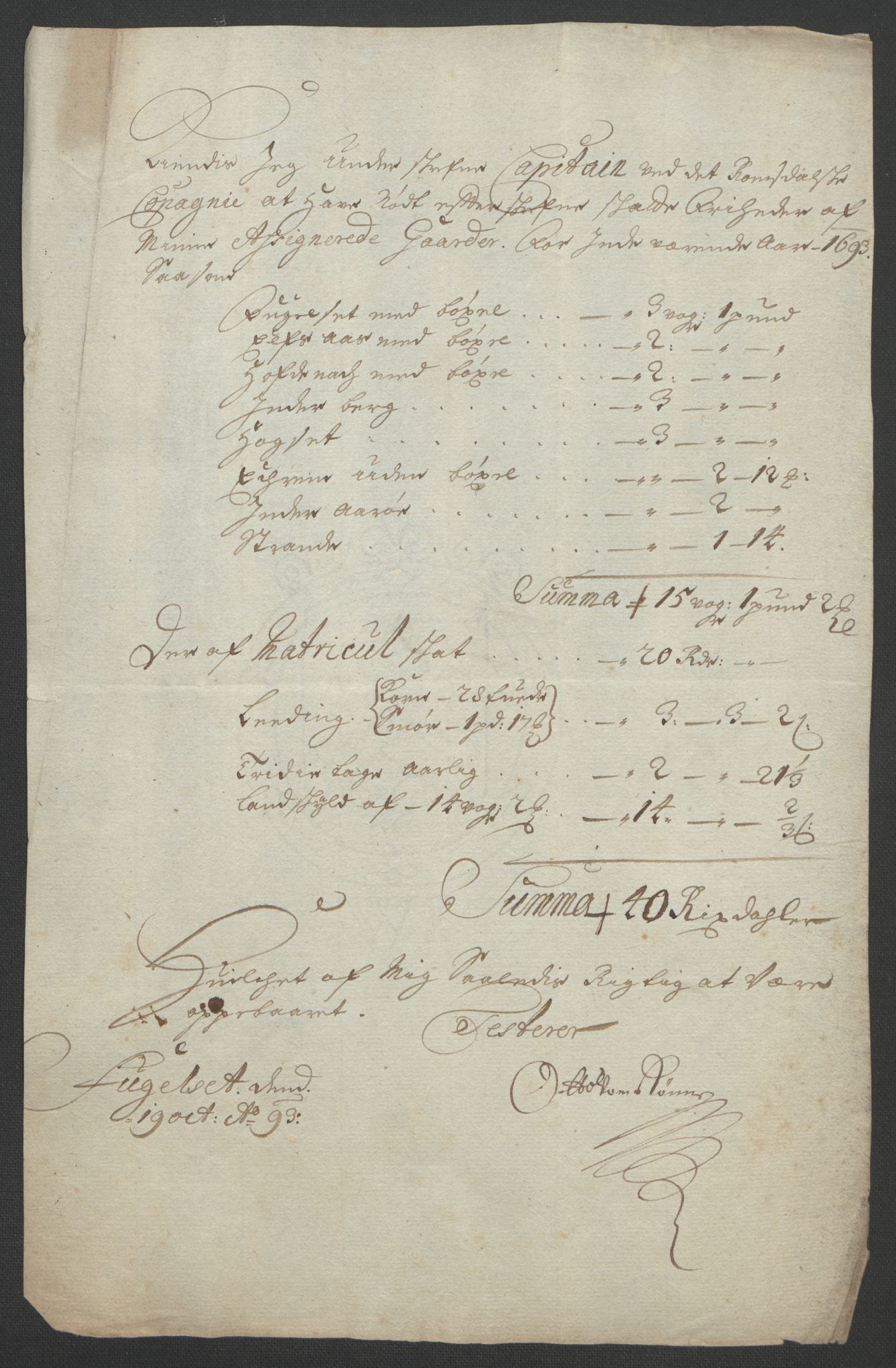 Rentekammeret inntil 1814, Reviderte regnskaper, Fogderegnskap, RA/EA-4092/R55/L3651: Fogderegnskap Romsdal, 1693-1694, p. 149