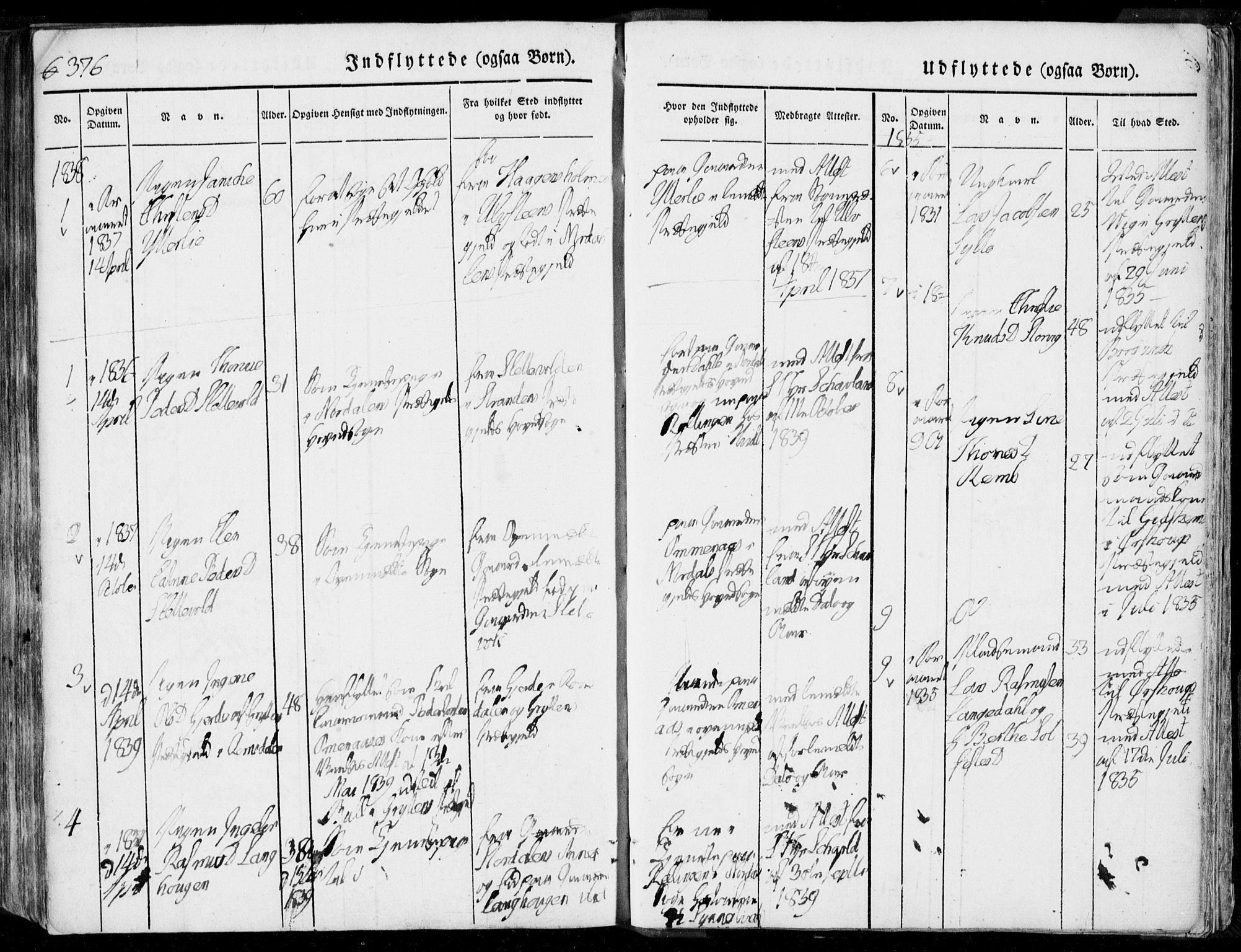 Ministerialprotokoller, klokkerbøker og fødselsregistre - Møre og Romsdal, SAT/A-1454/519/L0248: Parish register (official) no. 519A07, 1829-1860, p. 376
