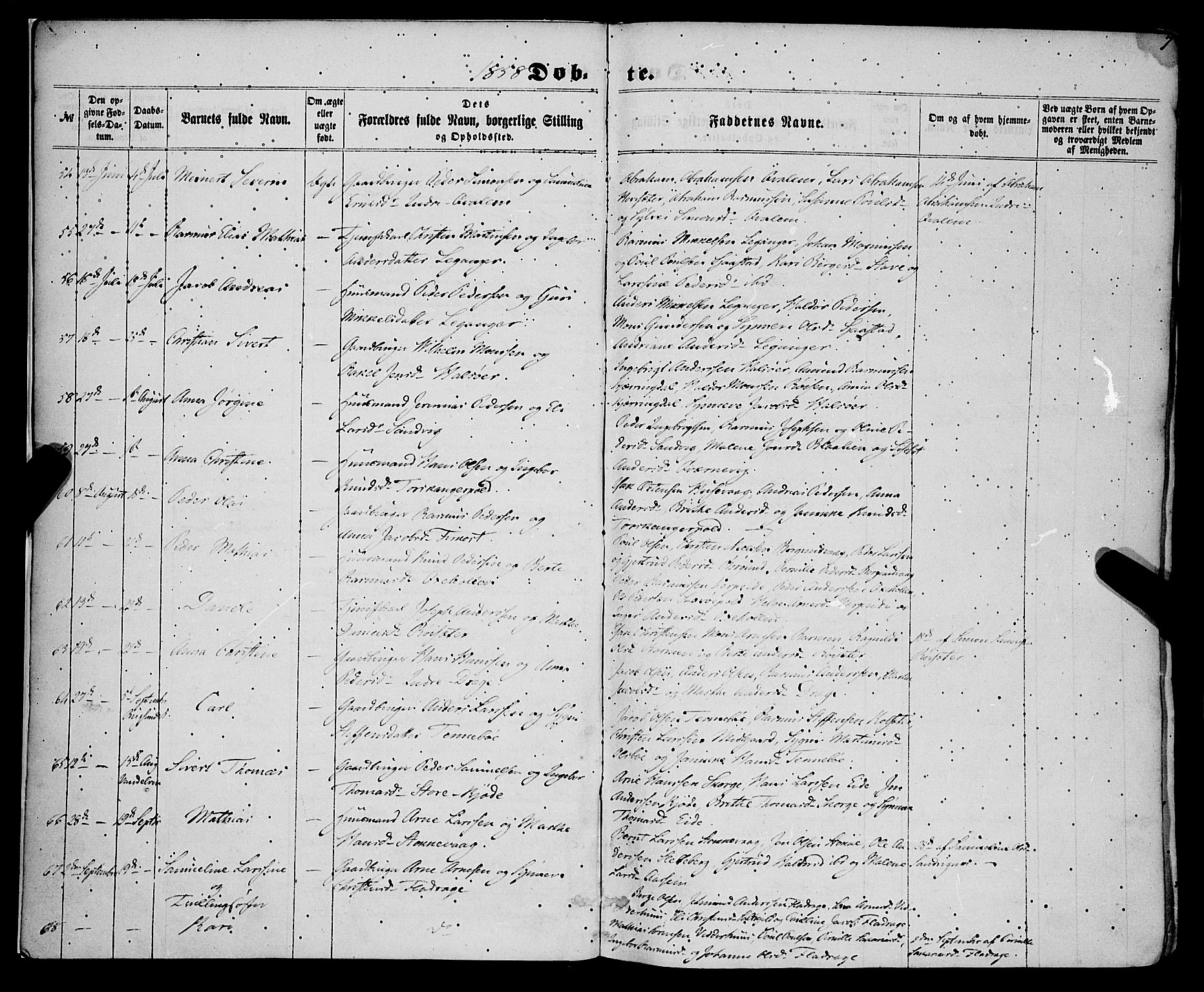 Selje sokneprestembete, AV/SAB-A-99938/H/Ha/Haa/Haaa: Parish register (official) no. A 11, 1858-1870, p. 7