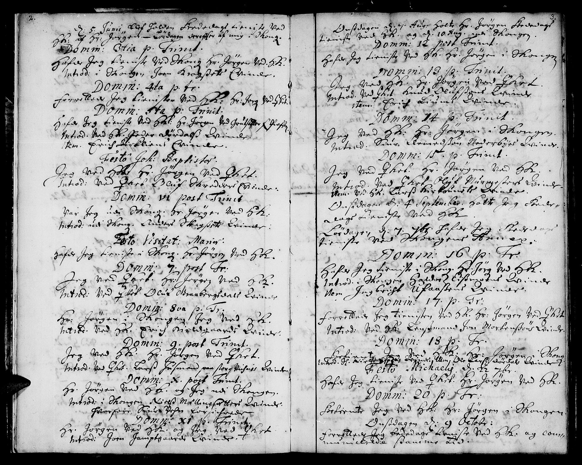 Ministerialprotokoller, klokkerbøker og fødselsregistre - Sør-Trøndelag, SAT/A-1456/668/L0801: Parish register (official) no. 668A01, 1695-1716, p. 2-3