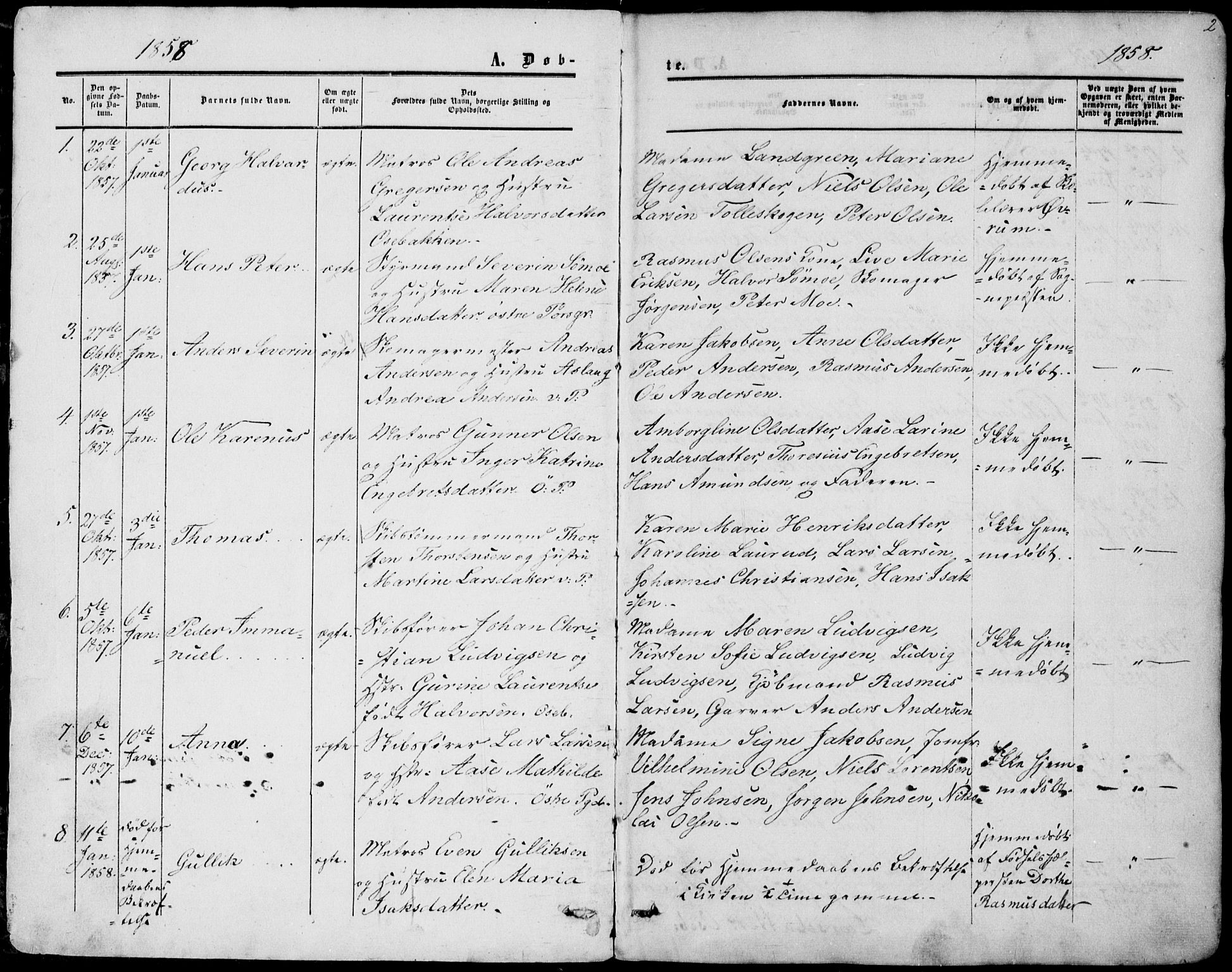 Porsgrunn kirkebøker , SAKO/A-104/F/Fa/L0007: Parish register (official) no. 7, 1858-1877, p. 2