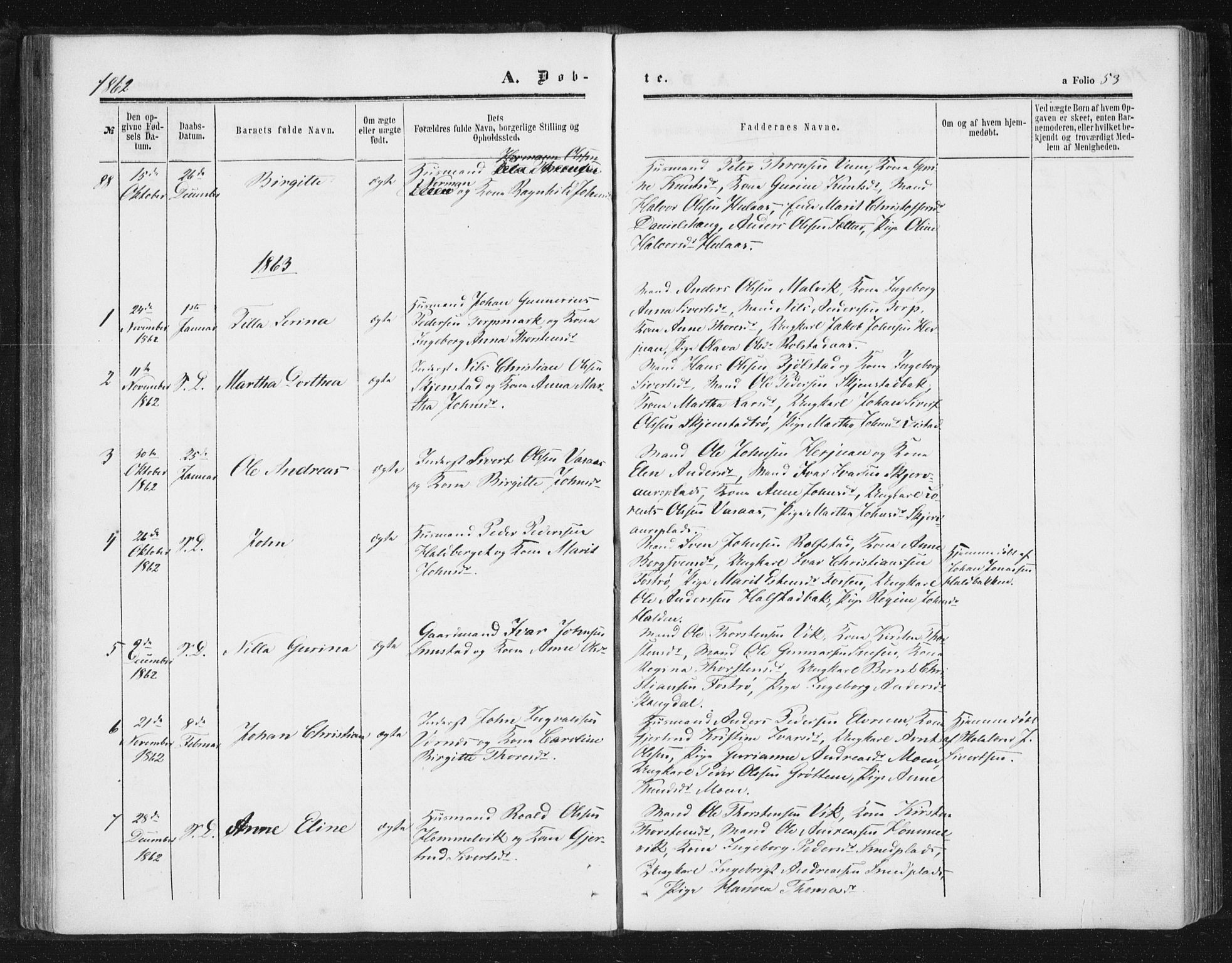 Ministerialprotokoller, klokkerbøker og fødselsregistre - Sør-Trøndelag, SAT/A-1456/616/L0408: Parish register (official) no. 616A05, 1857-1865, p. 53